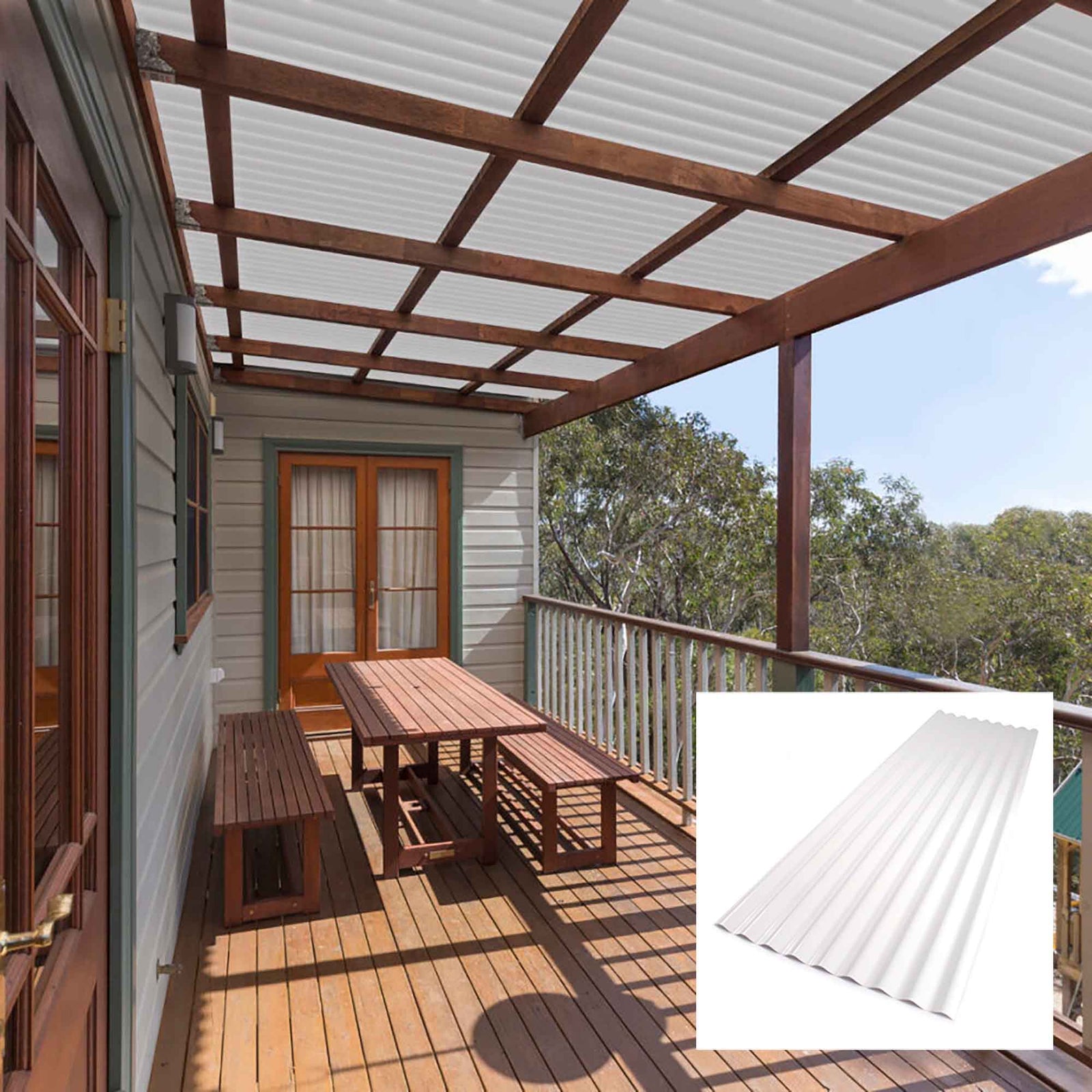 Panneau ondulé de toiture Palruf de 24" x 12', blanc