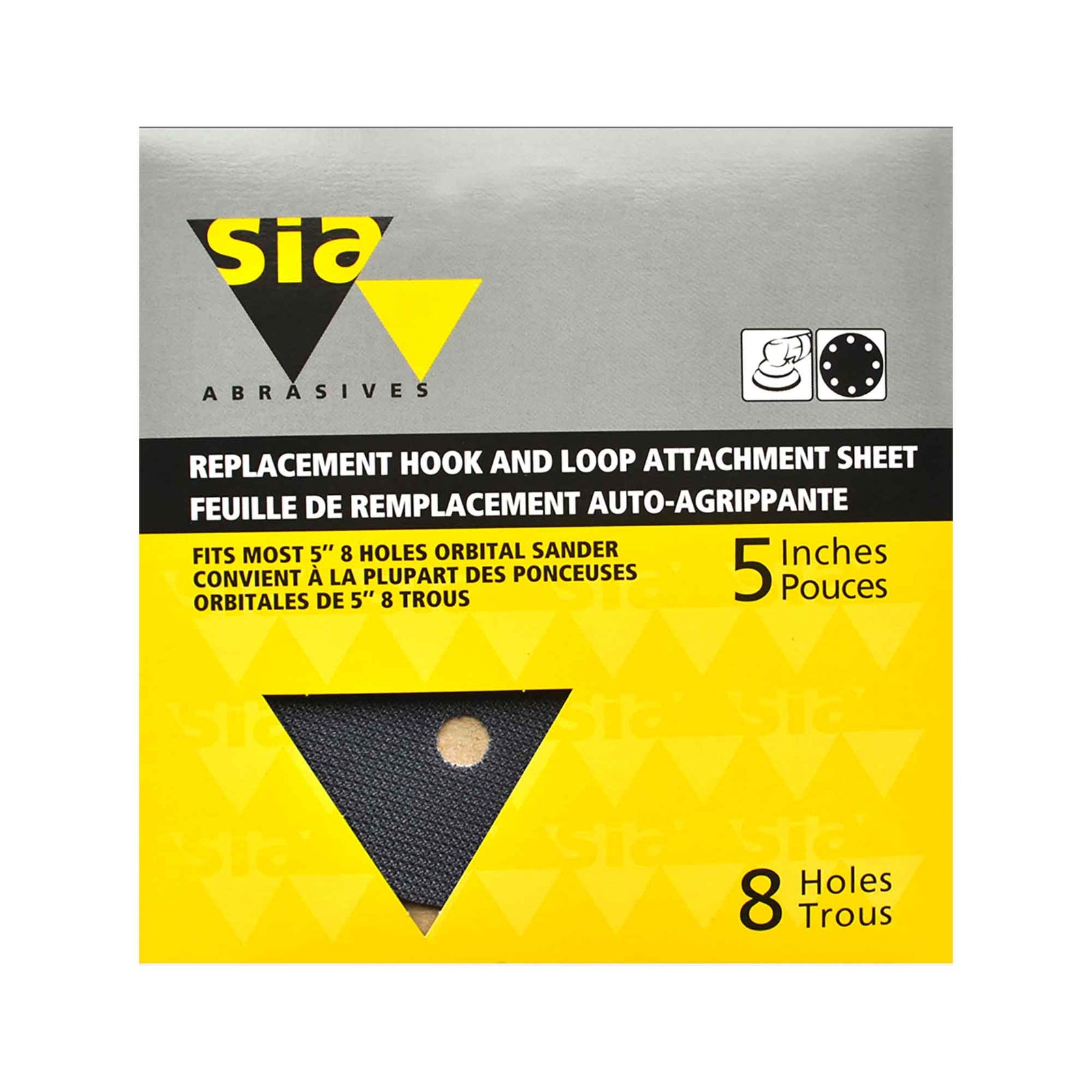 Feuille de remplacement pour disque de ponçage avec 8 trous d'aspiration, 5"