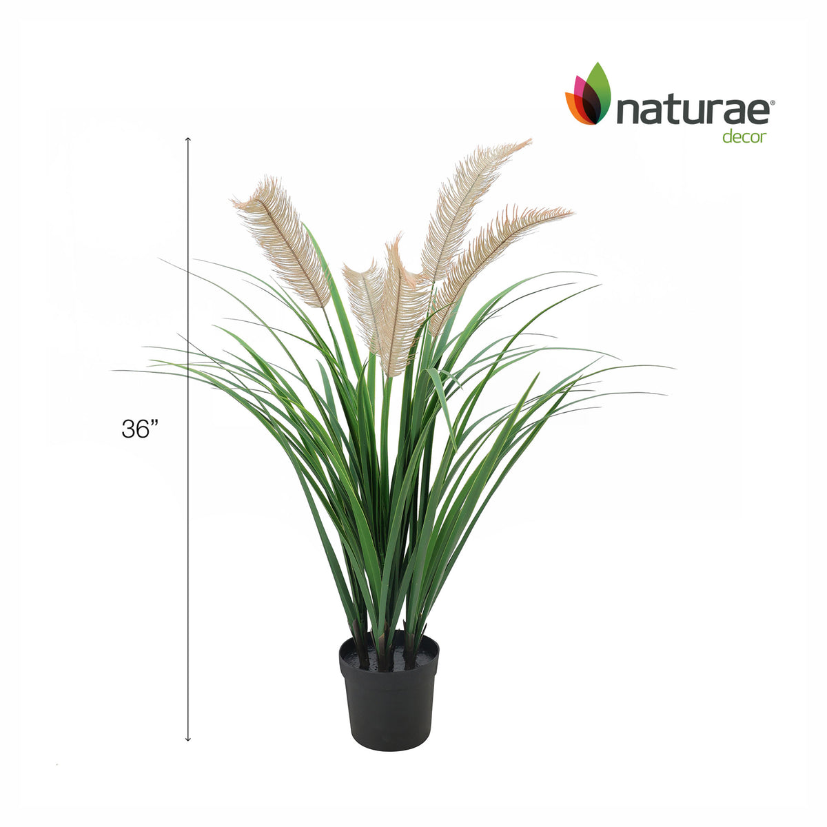 Plant de graminées artificiel avec plumes, 36"