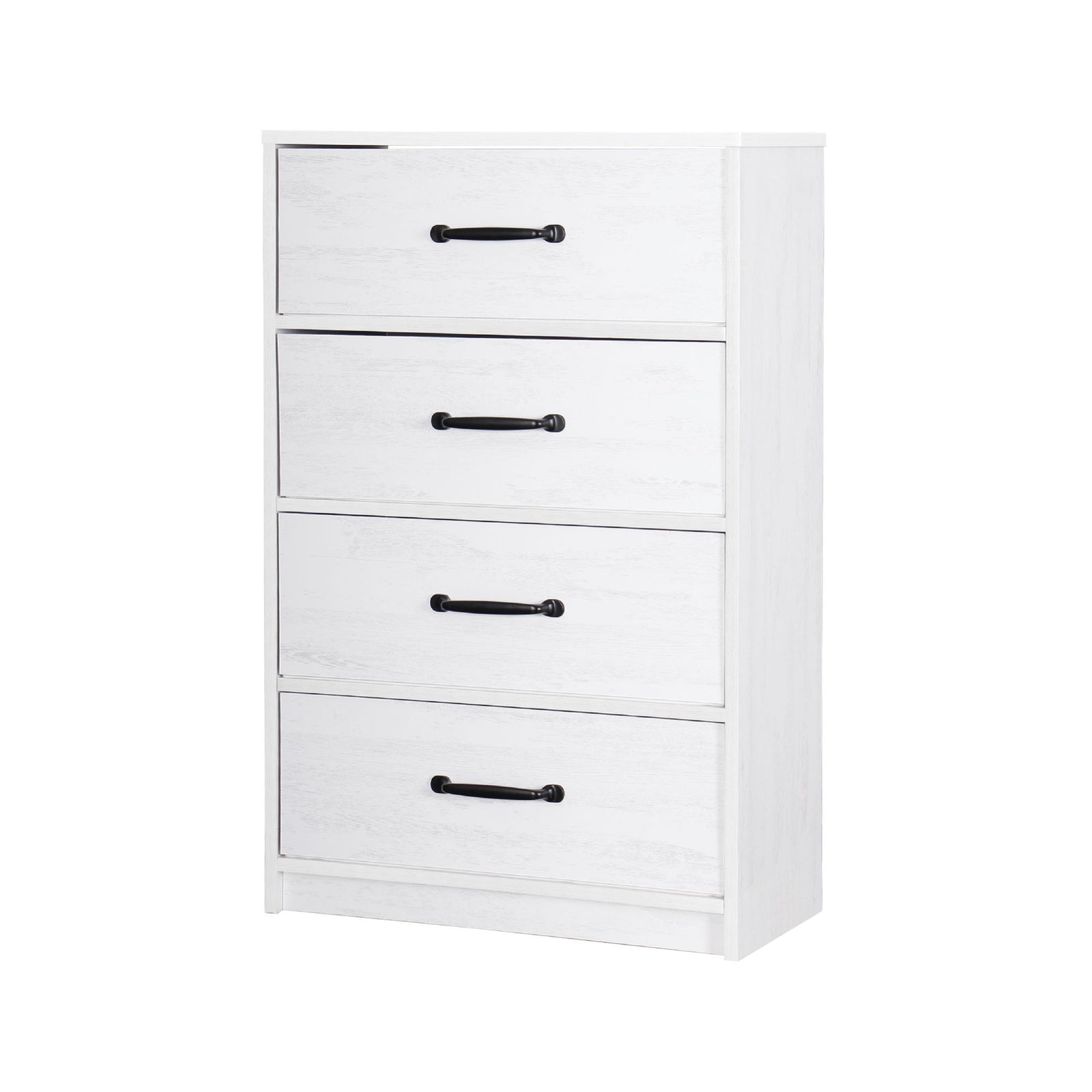 Commode en MDF blanc avec 4 tiroirs pliables, 22,8" x 11,7" x 35,9"