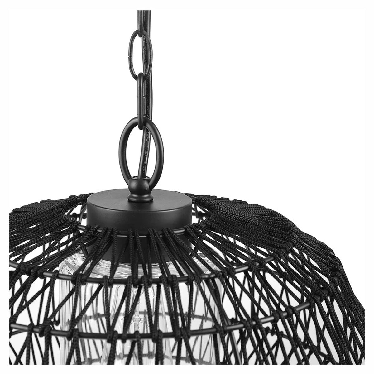 Luminaire suspendu enfichable Diego à 1 lumière, noir (pour l'intérieur et l'extérieur)