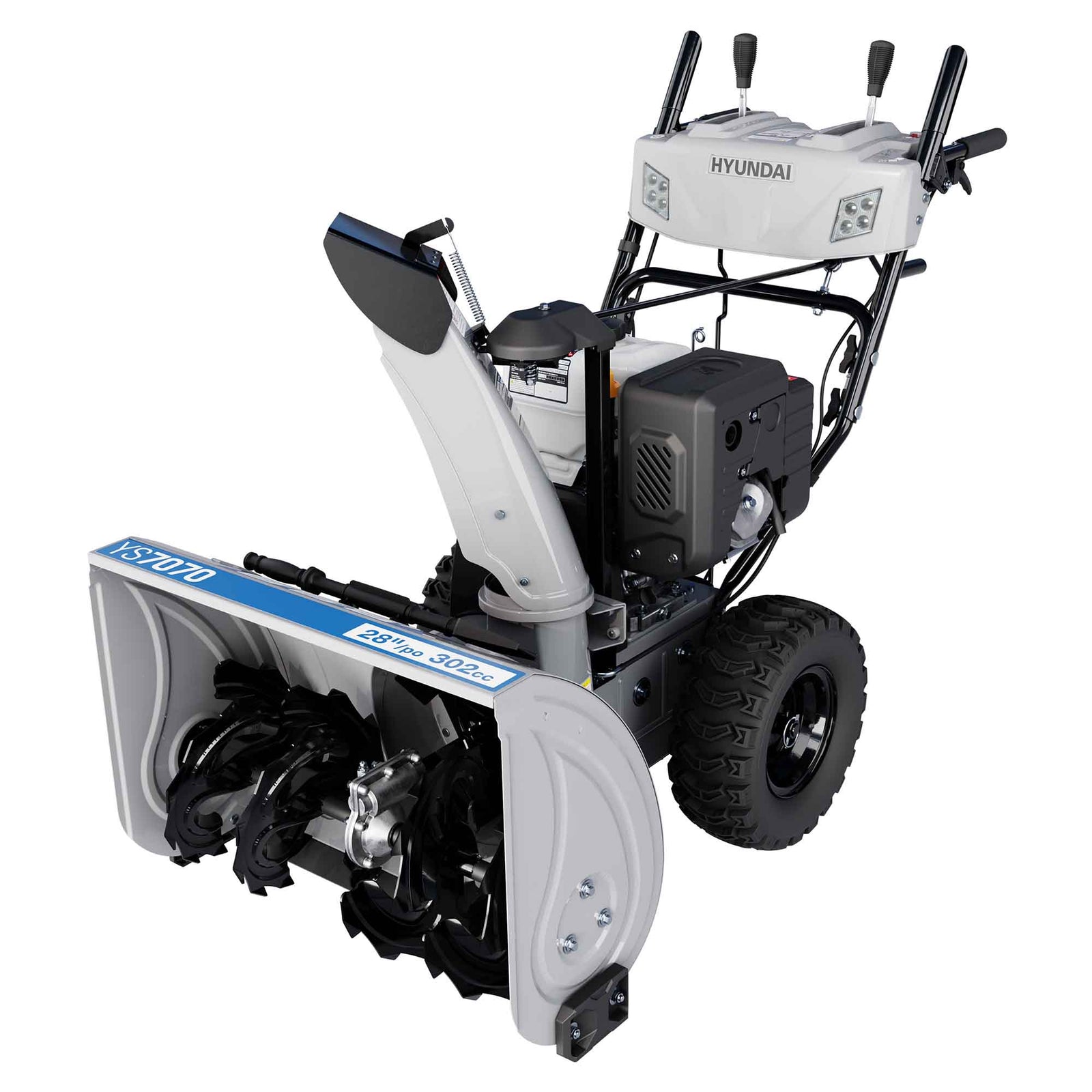 Souffleuse à neige à essence à 2 phases et 302 cm³ avec démarrage électrique et direction assistée, 28''