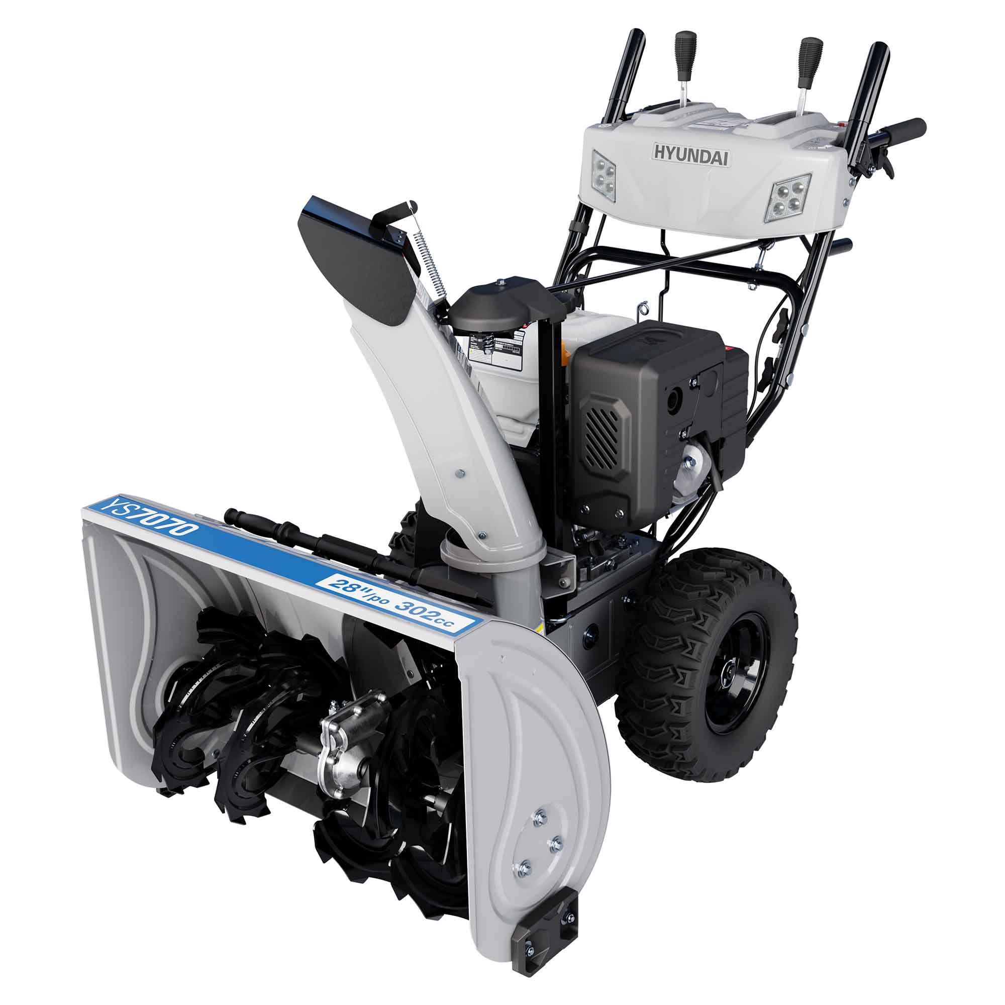 Souffleuse à neige à essence à 2 phases et 302 cm³ avec démarrage électrique et direction assistée, 28''