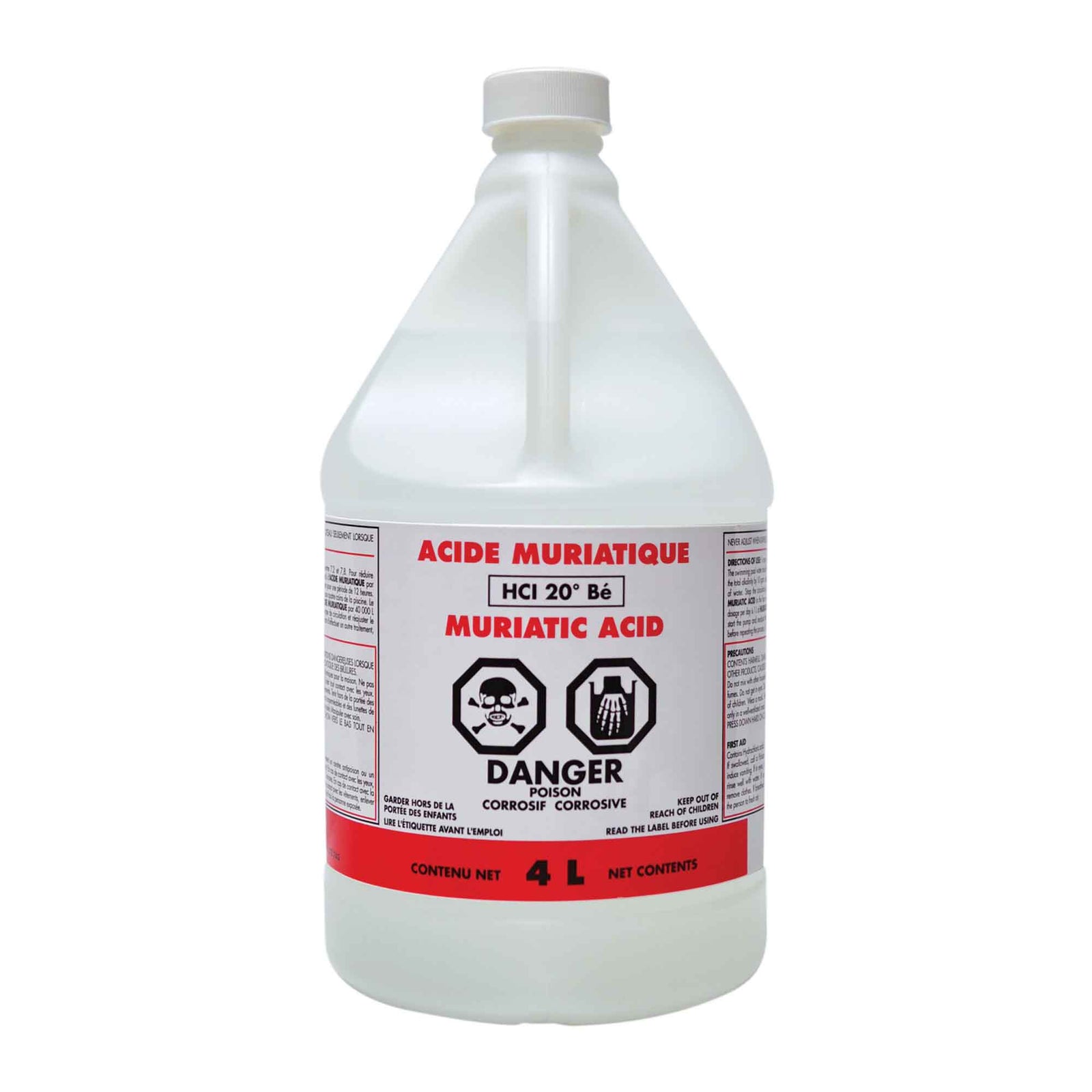 Acide muriatique HCI 20° Bé, 4 L