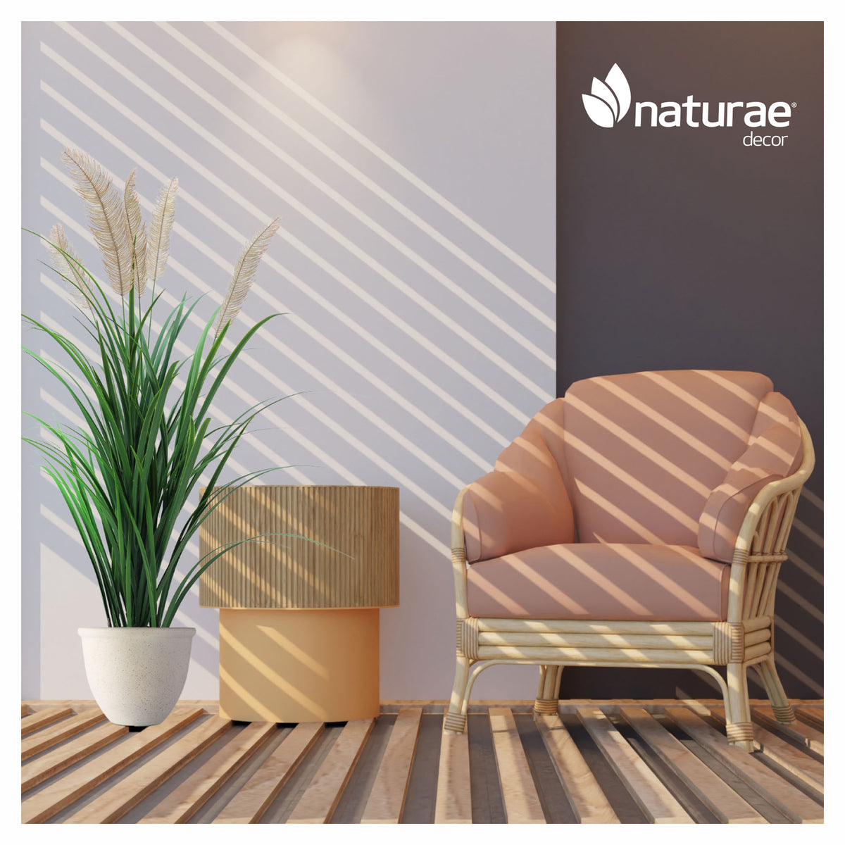 Plant de graminées artificiel avec plumes, 48"