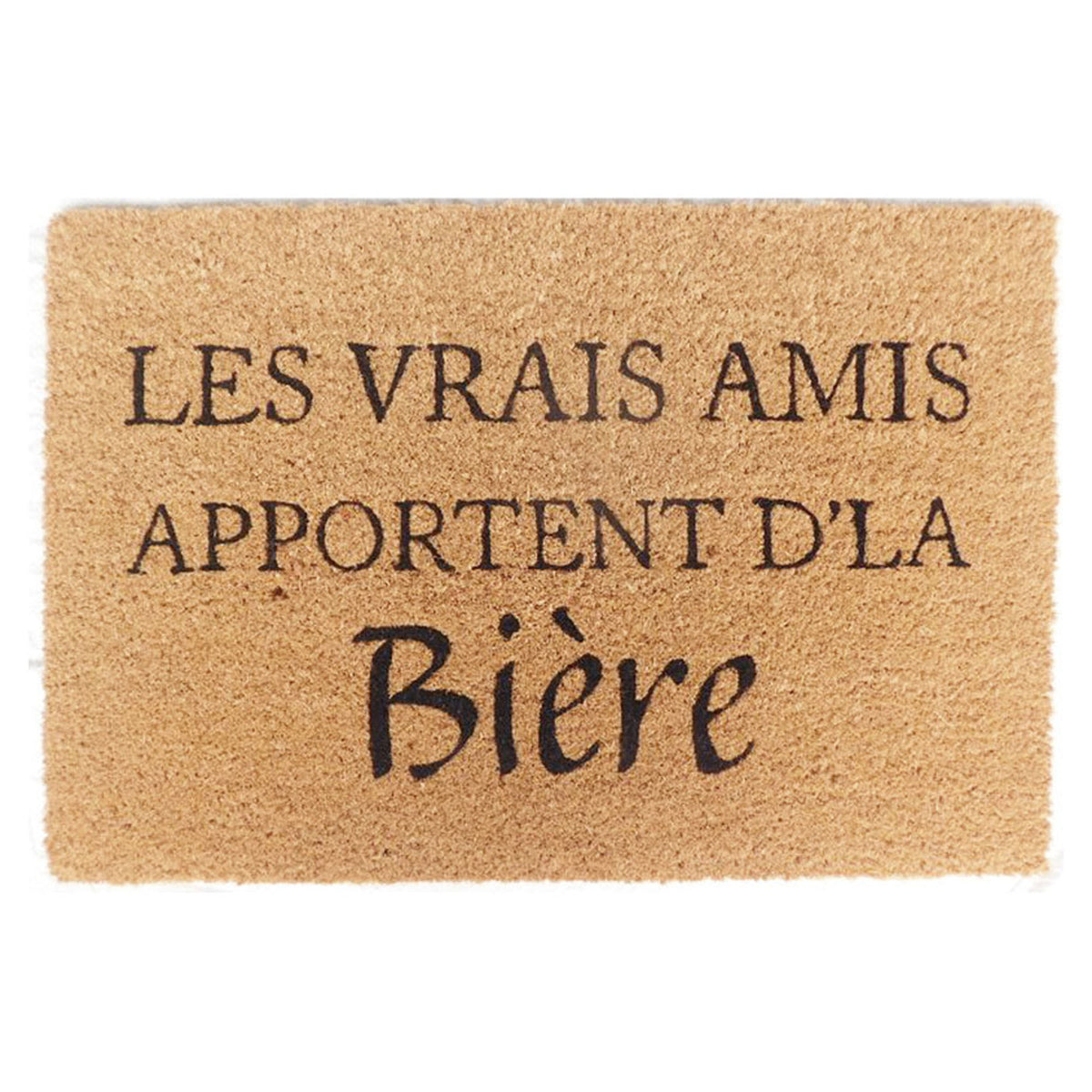 Tapis coco "LES VRAIS AMIS APPORTENT D’LA Bière", 15,74" x 23,62"