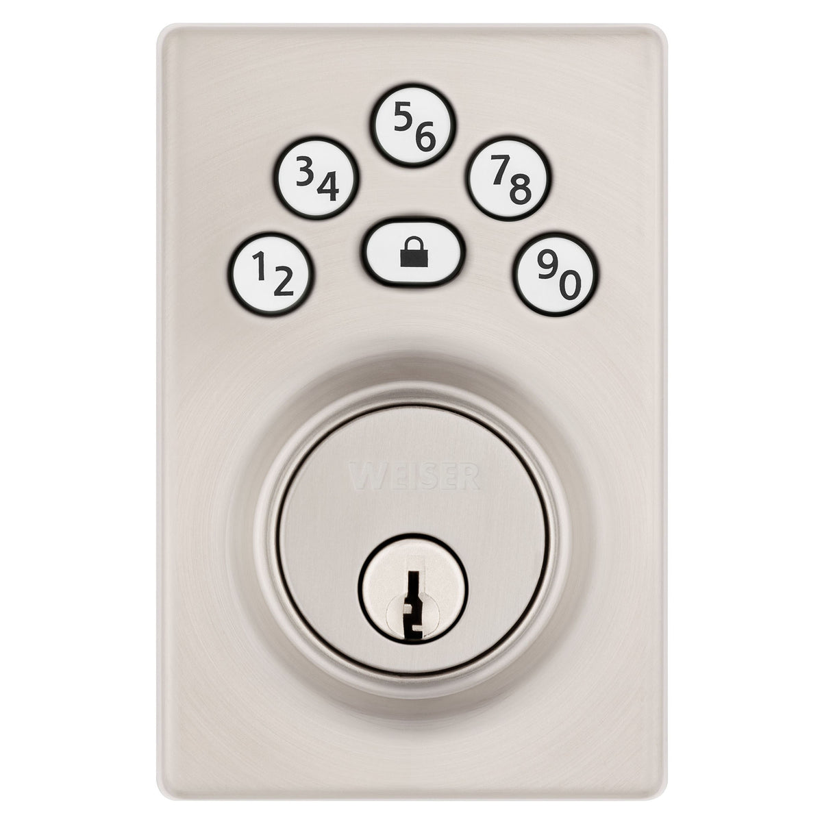 Pêne électronique contemporain Elements avec Smartcode, nickel satiné