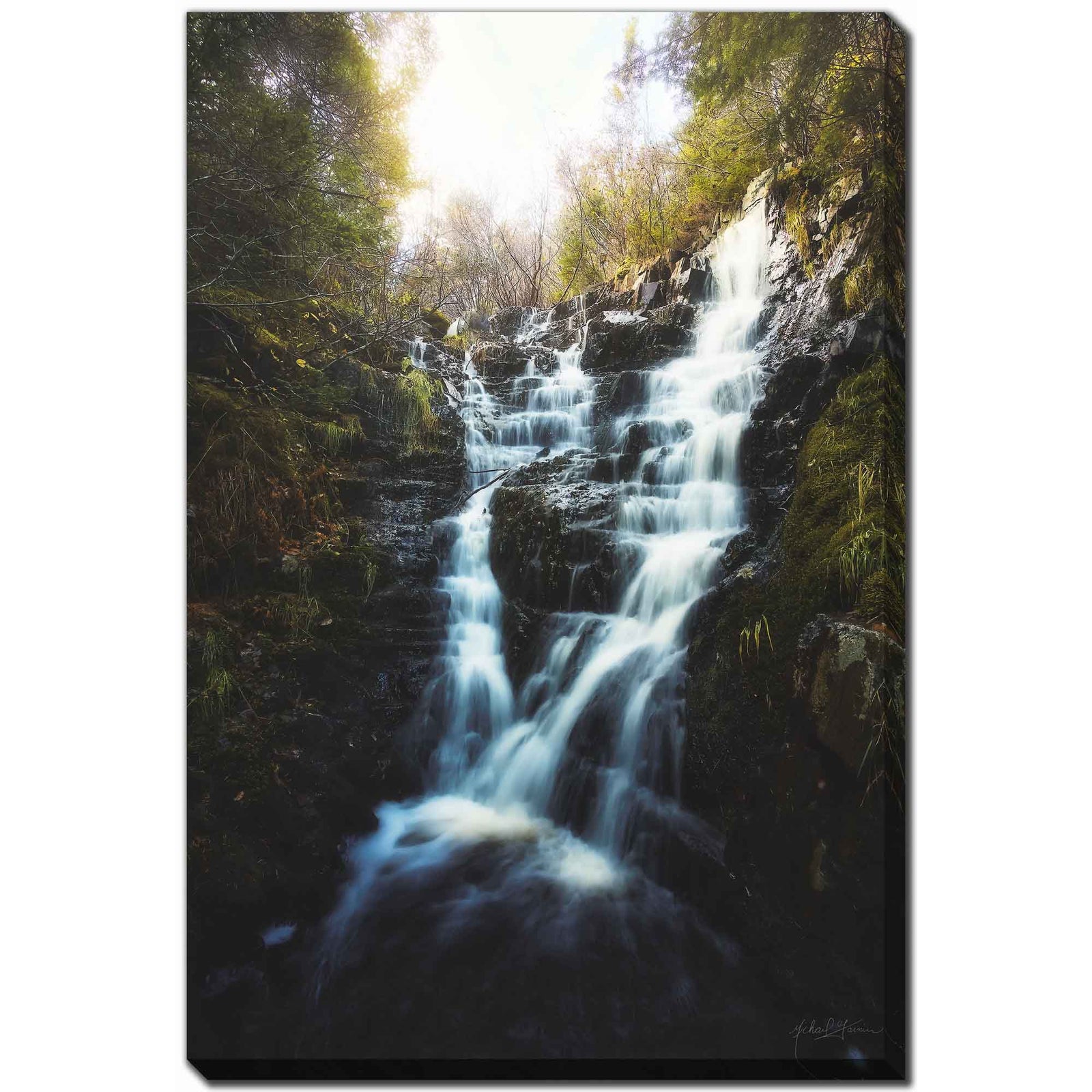 Impression sur toile petite chute dans la forêt, 30'' x 45''