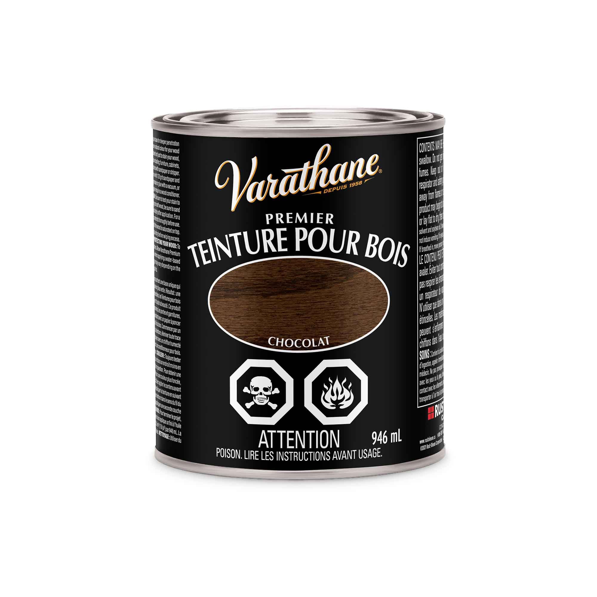 Teinture Premier pour bois chocolat, 946 ml