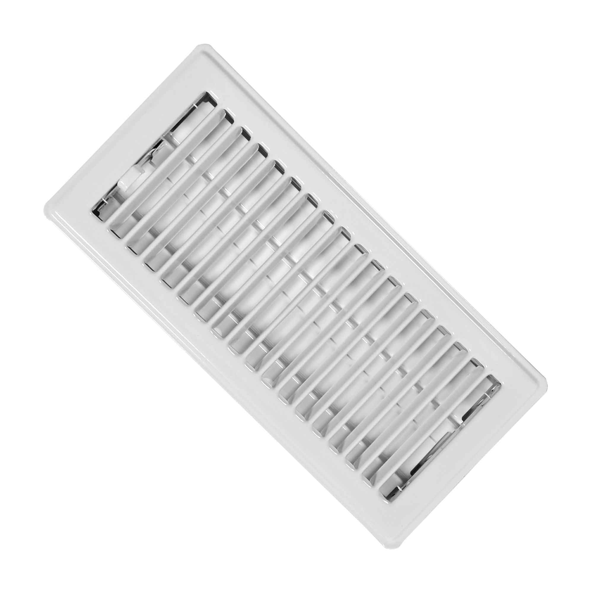 Registre de plancher en acier peint en blanc, 3" x 10"