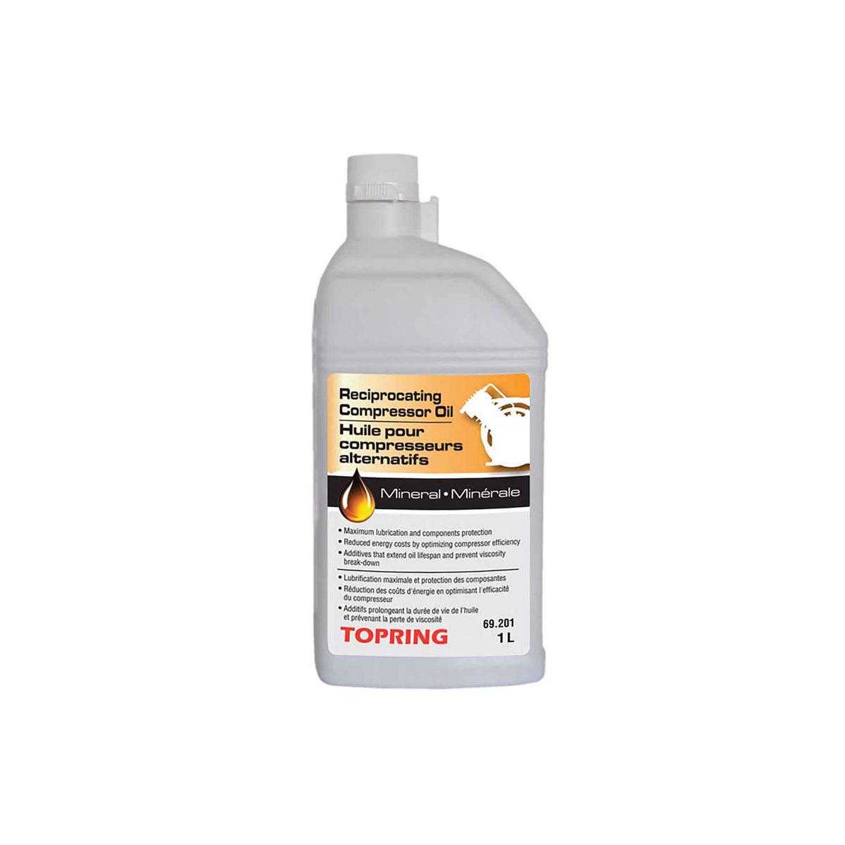 Huile minérale pour compresseurs alternatifs, 1 L