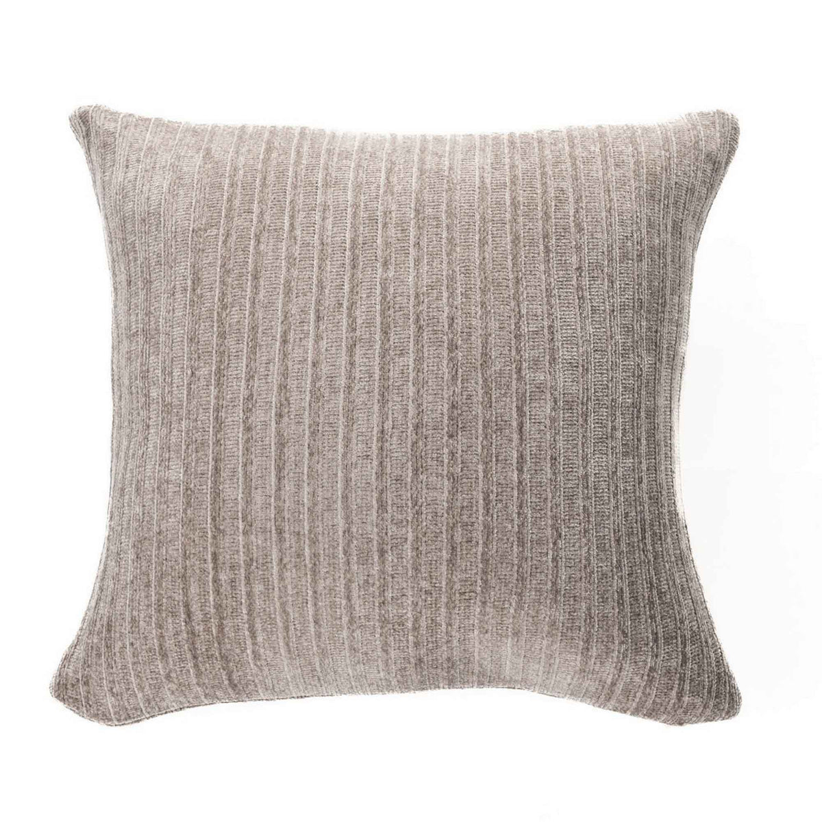 Oreiller européen Hippy en chenille de 25&quot; x 25&quot;, taupe