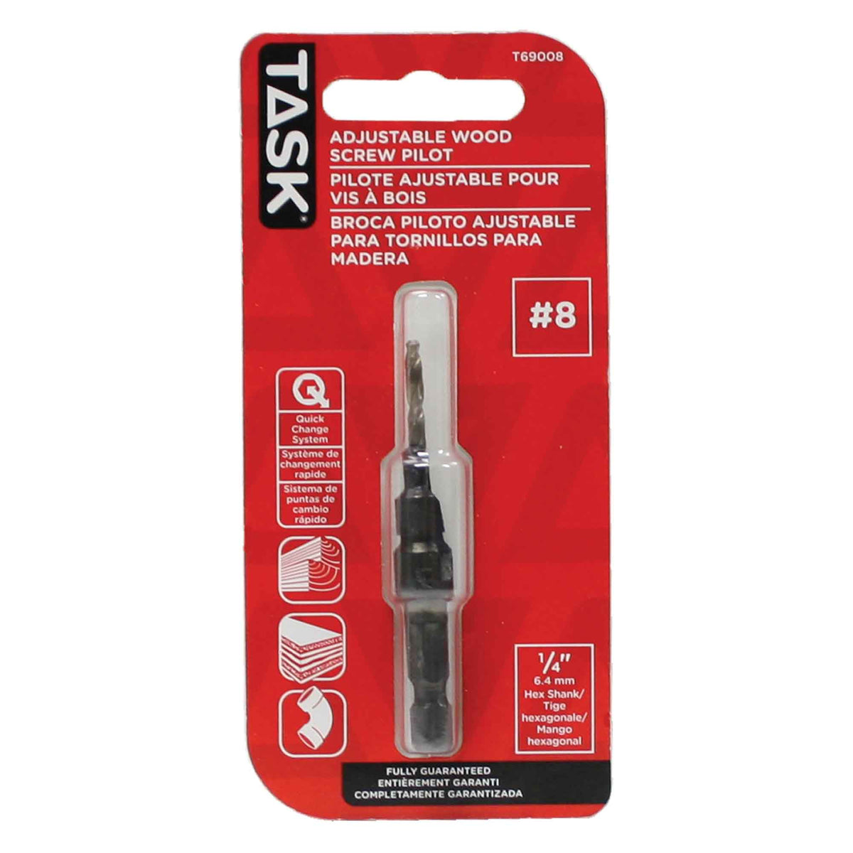 Mèche pilote pour vis à bois, # 8