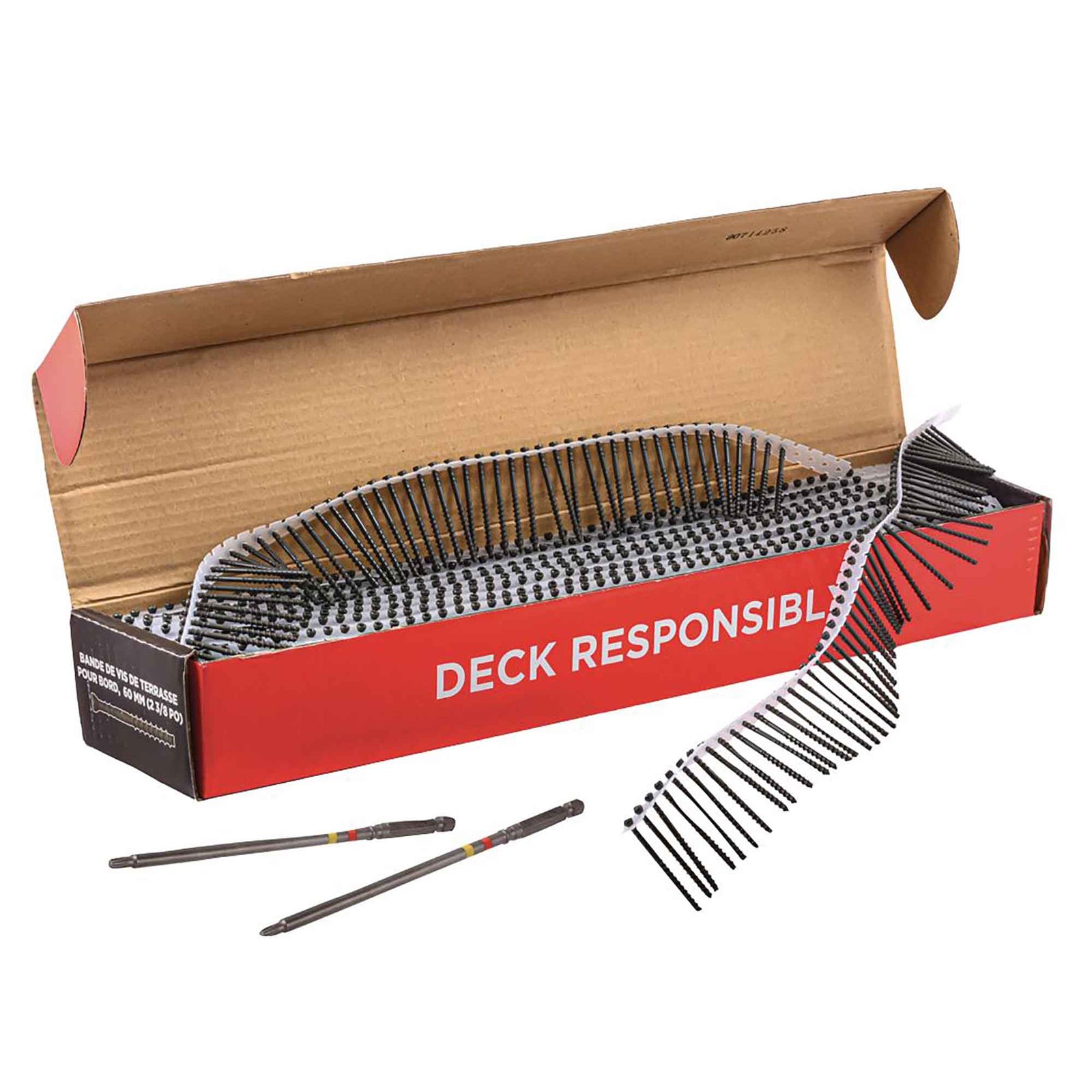 Bande de vis à tête de 2-3/8" pour planches de terrasse et installation avec Camo Drive, 1 000 unités