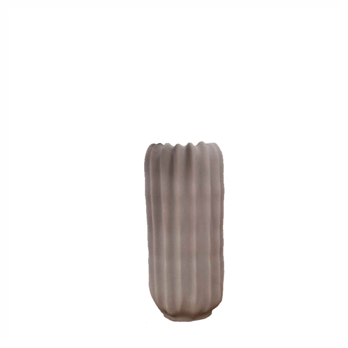 Vase abstrait en céramique cannelée, 3" x 6-1/2"