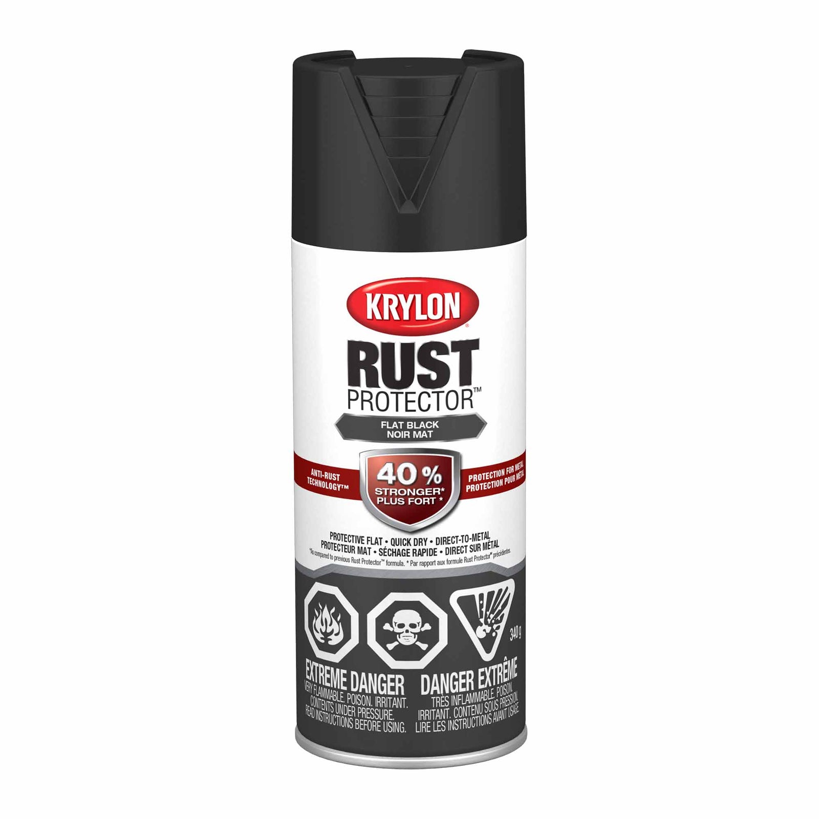 Krylon Rust Protector aérosol émail mat noir, 340 g