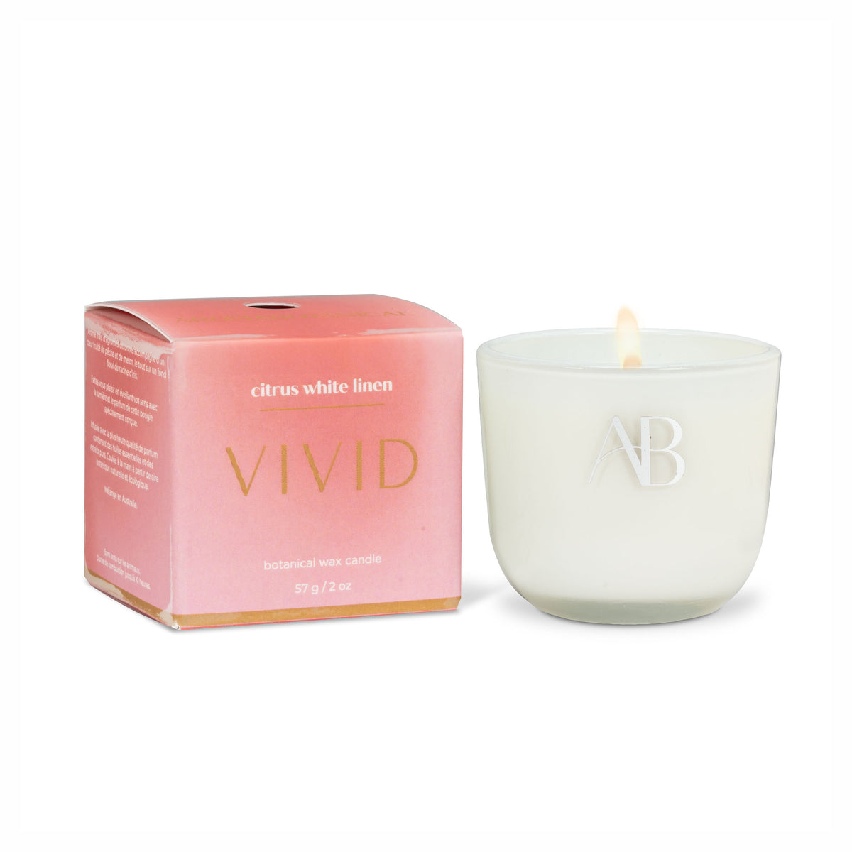 Chandelle au parfum de lin blanc et aux agrumes, 57 g