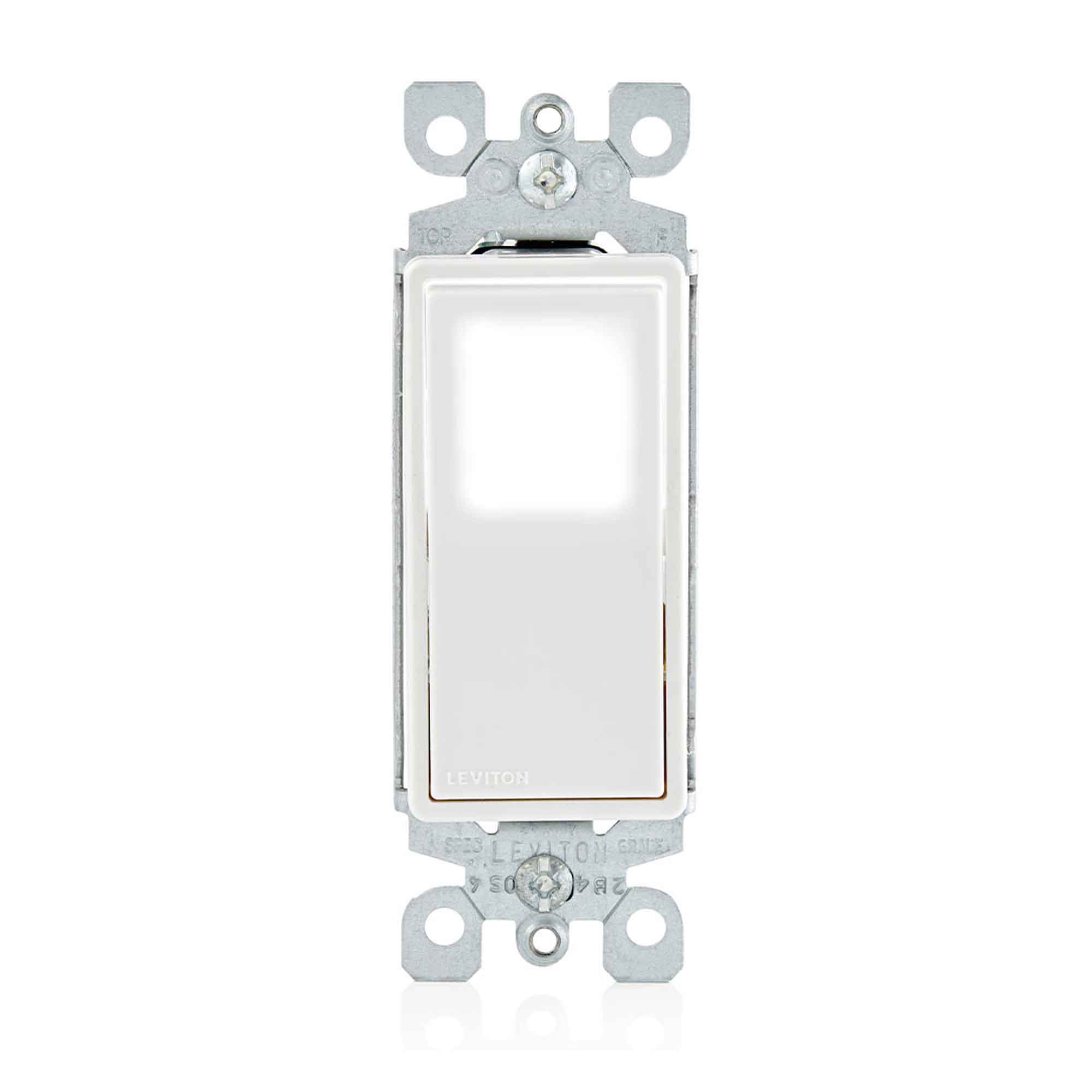 Interrupteur Derco unipolaire 15 A illuminé par DEL, blanc