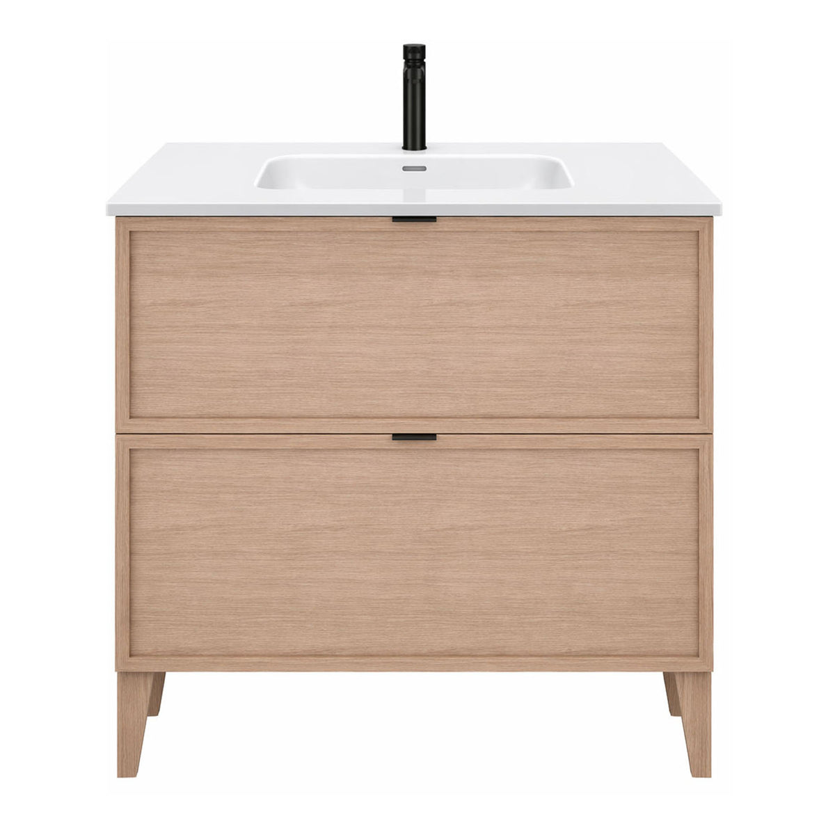 Vanité autoportante Calixa en chêne clair avec lavabo Mir, 30'' x 18-3/4'' x 34''