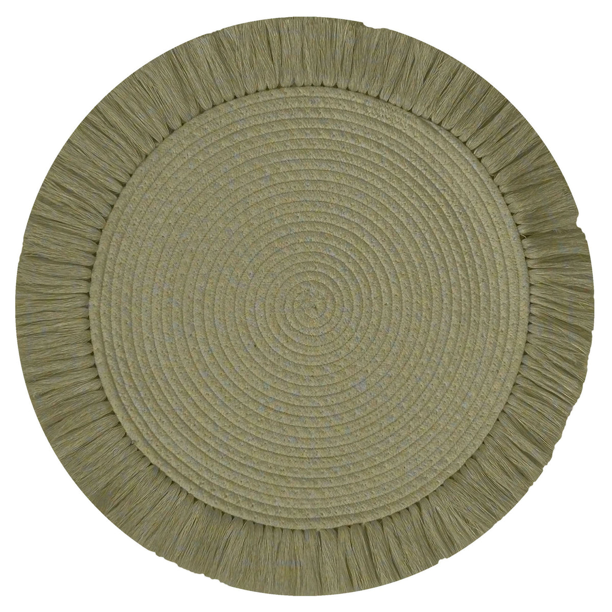 Napperon rond tressé avec franges, 15" (vert)