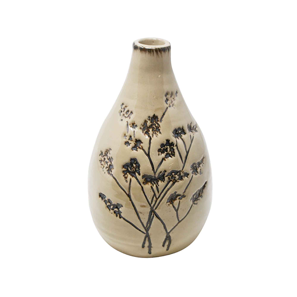 Petit vase avec design de statice, 6,5&quot;