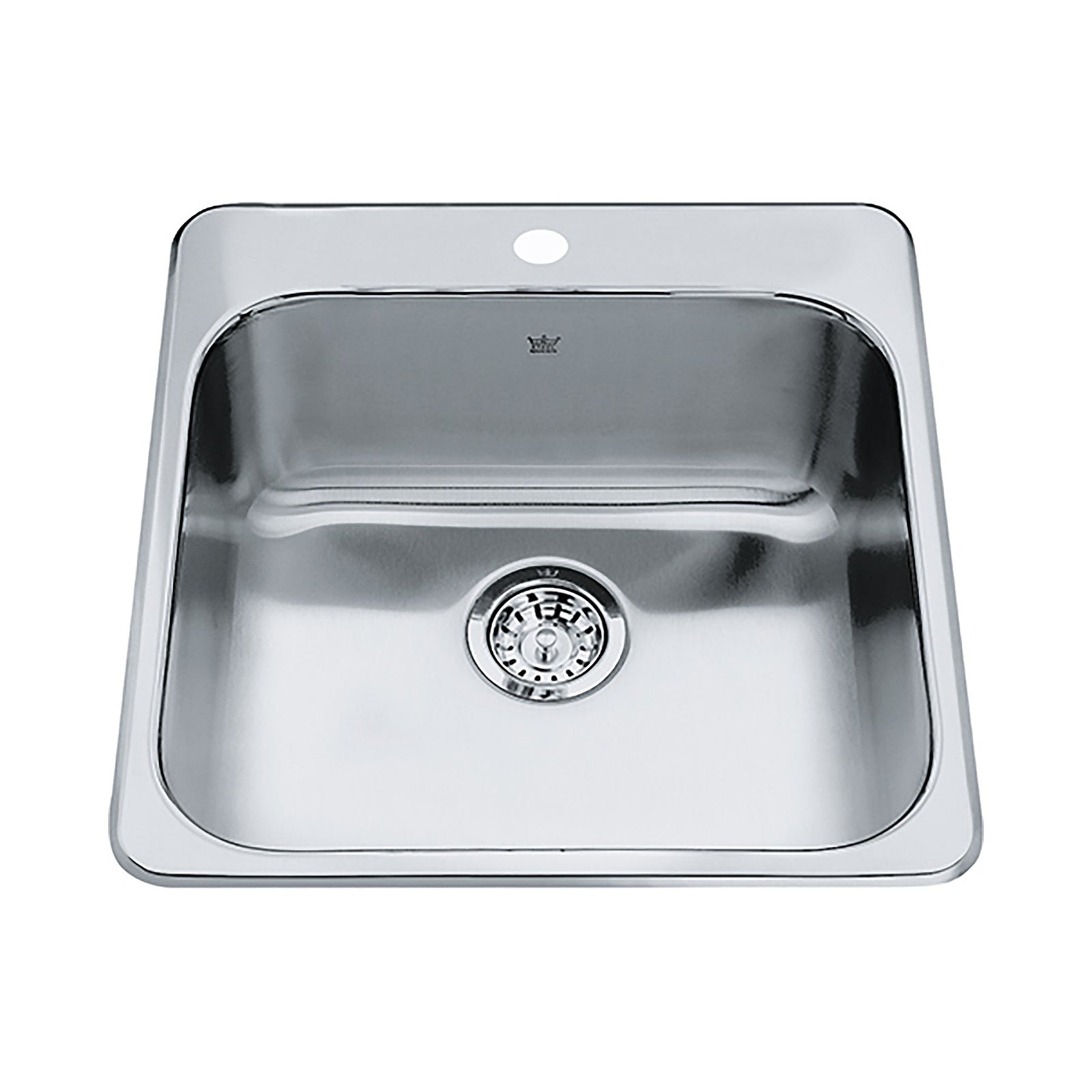 Évier de cuisine à encastrer Steel Queen en acier inoxydable à 1 cuve et 1 trou, 20'' x 20,5'' X 8''