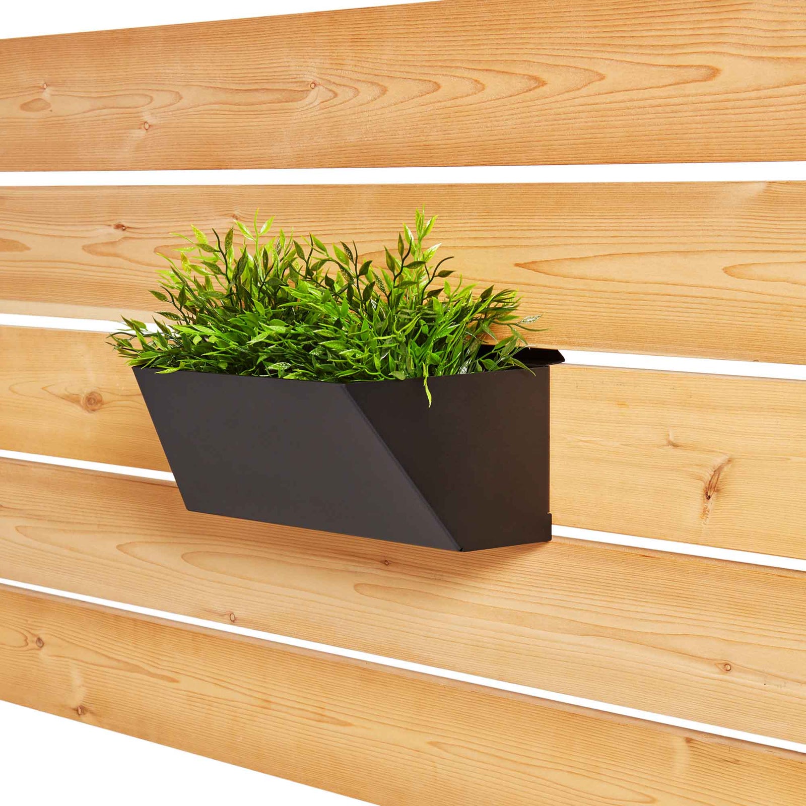 Jardinière moyenne en acier pour clôture, noir (15")