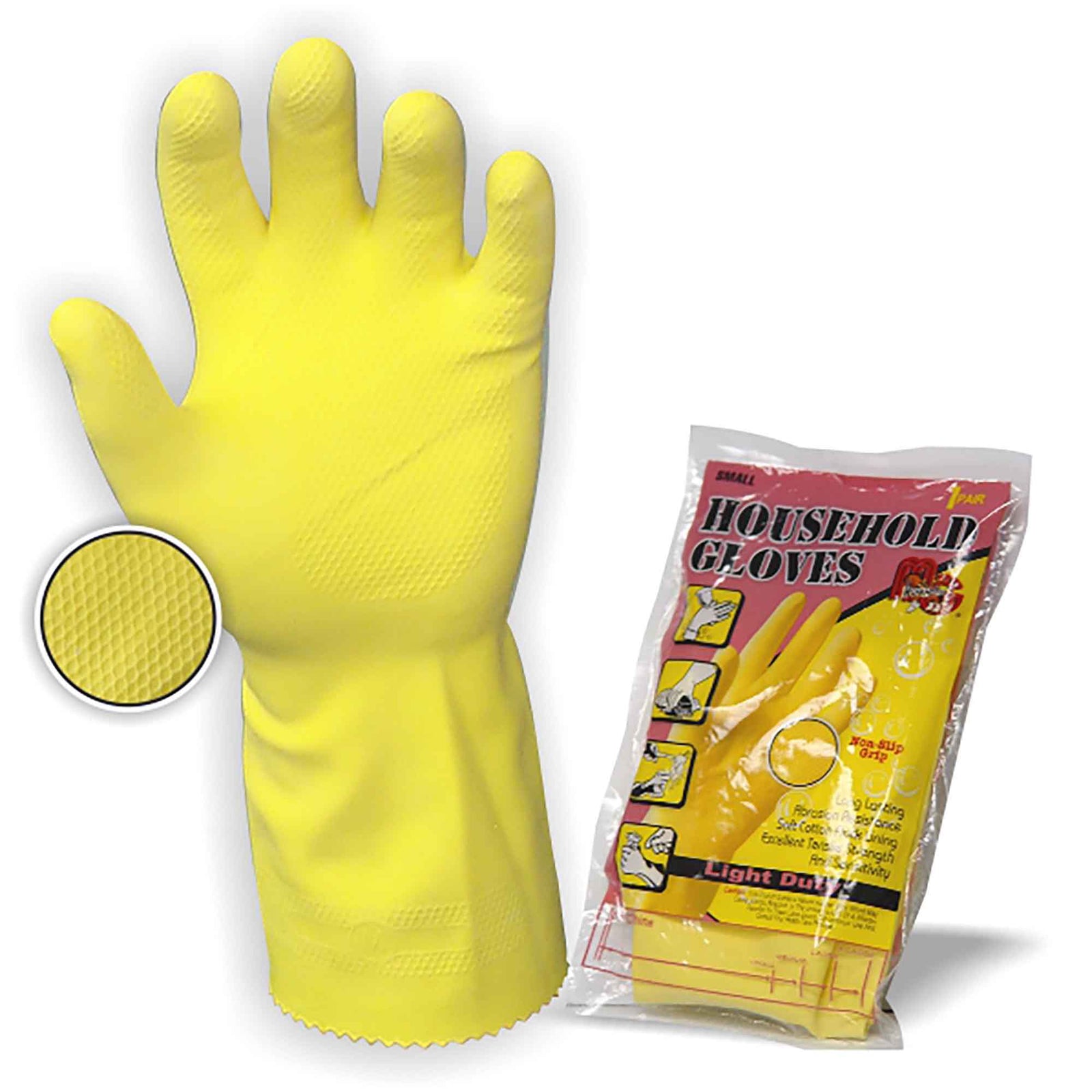 Gants de ménage en latex jaune de 16 mill, T-grand