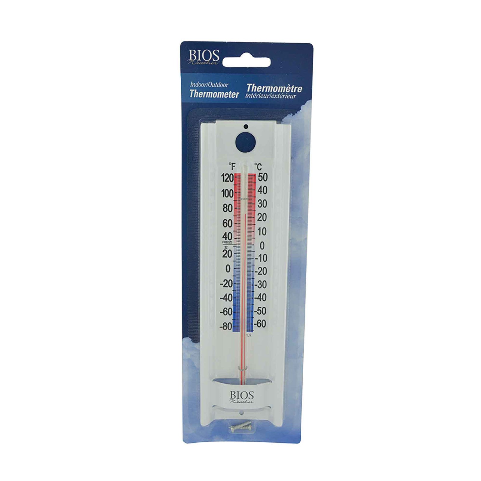 Thermomètre en aluminium pour l'intérieur ou l'extérieur, blanc