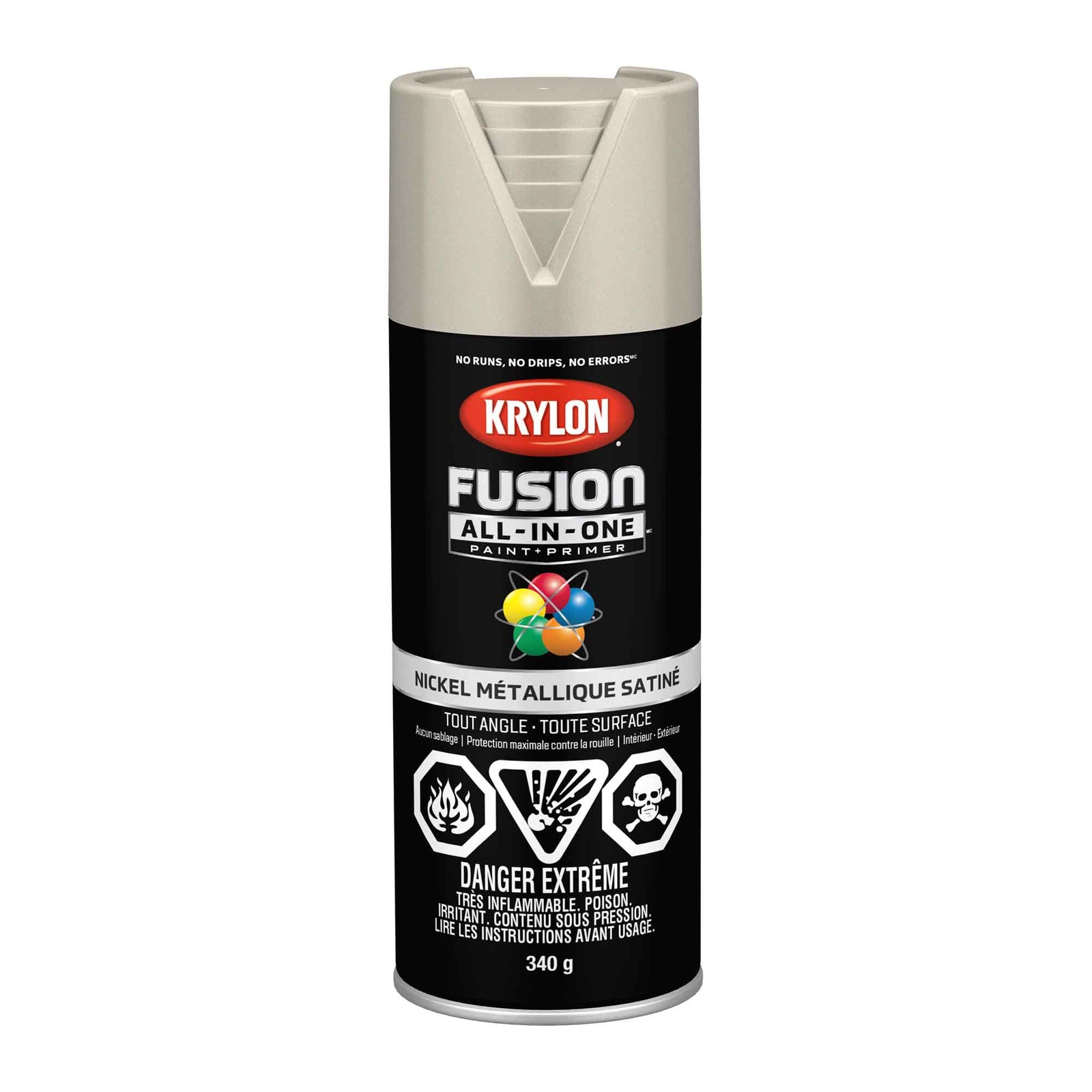 Krylon Fusion All-In-One aérosol nickel métallique satiné, 340 g