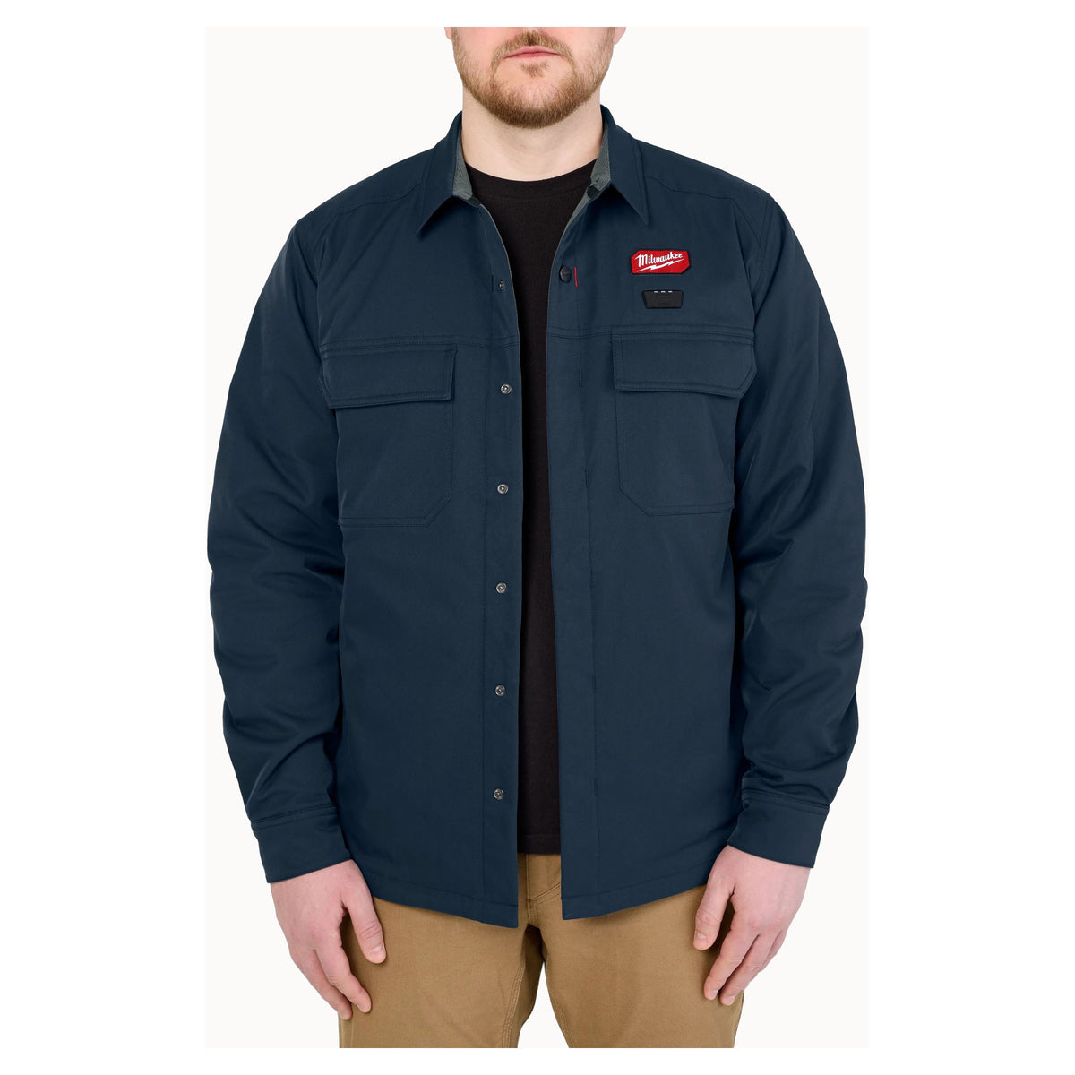 Veste-chemise chauffante M12, 2 T-grand (Bleu marine)