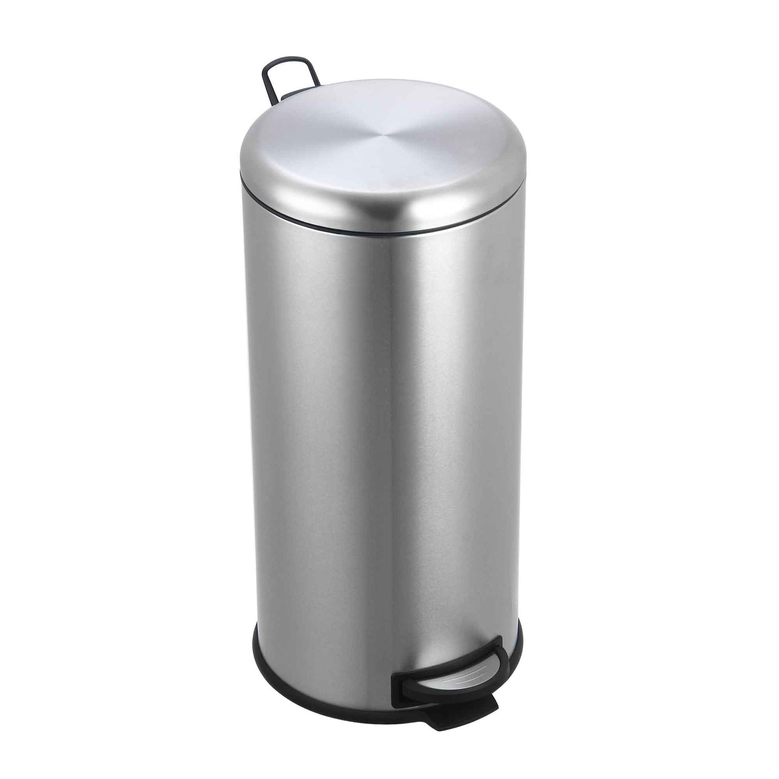 Poubelle ronde à pédale en acier inoxydable, 30 L