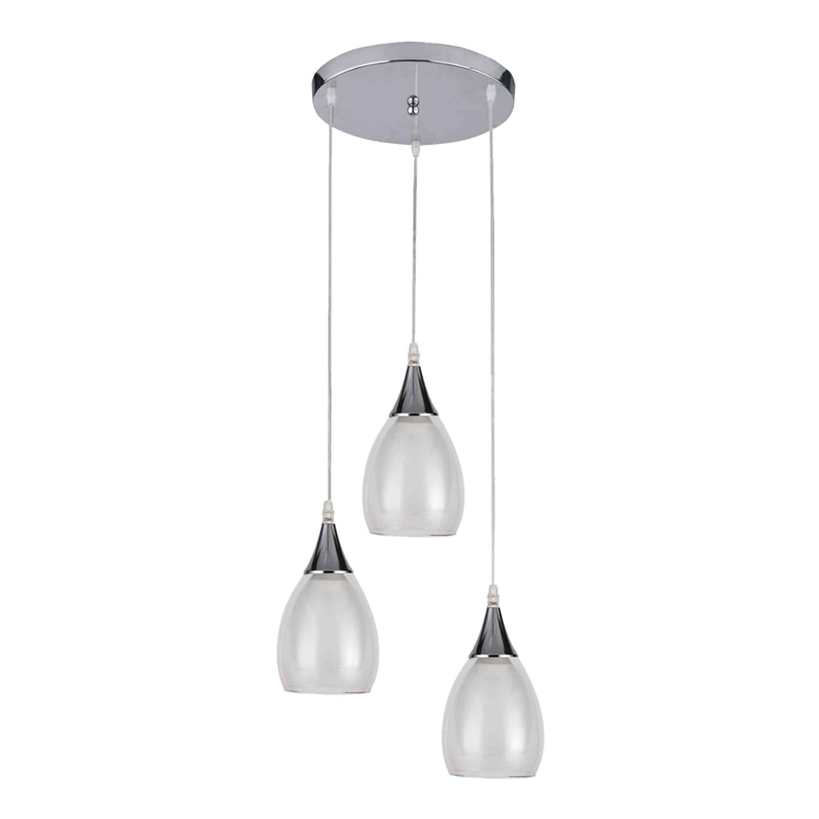 Luminaire suspendu blanc à 3 lumières de la collection Repley, 9,8" x 67,4"