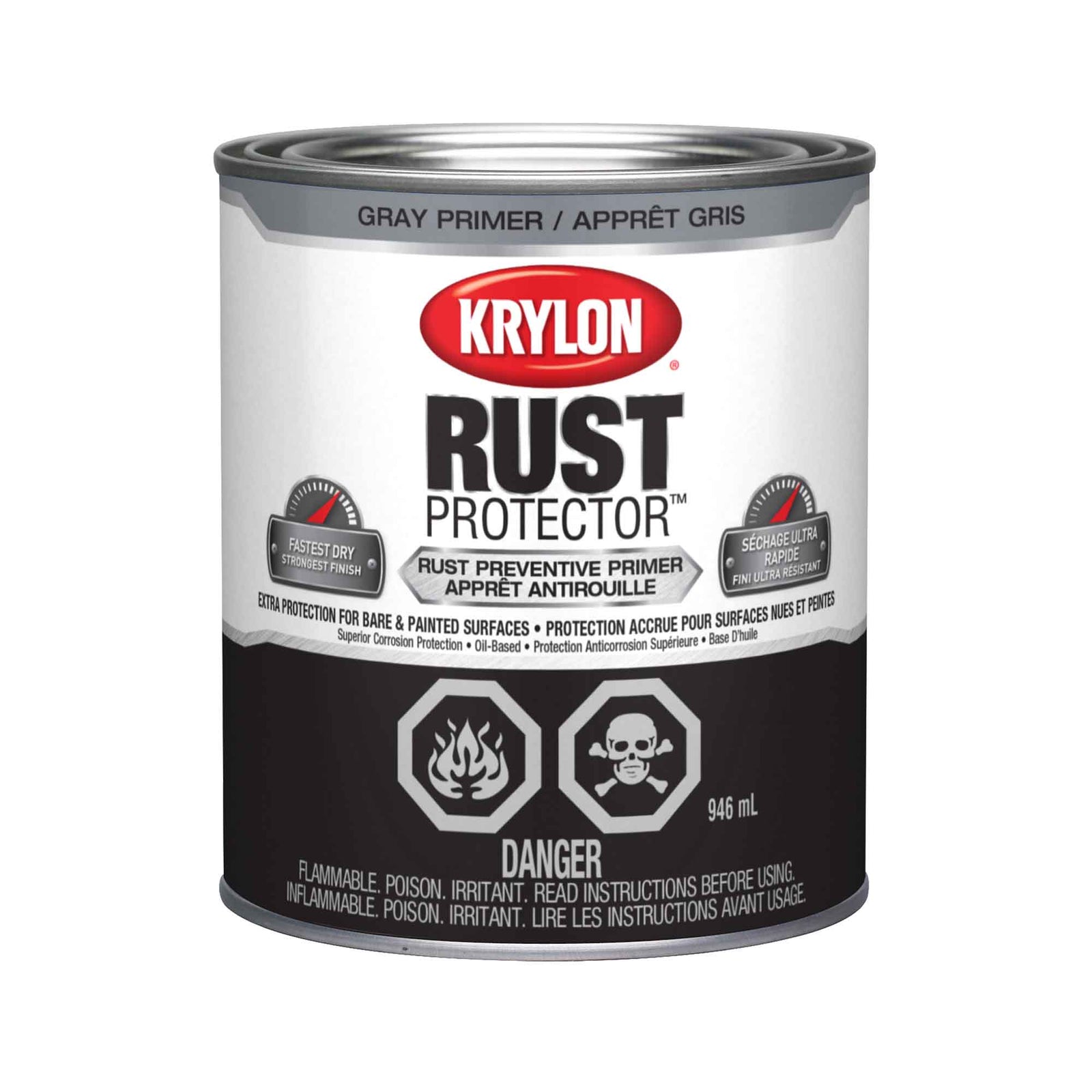 Krylon Rust Protector émail apprêt gris, 946 ml