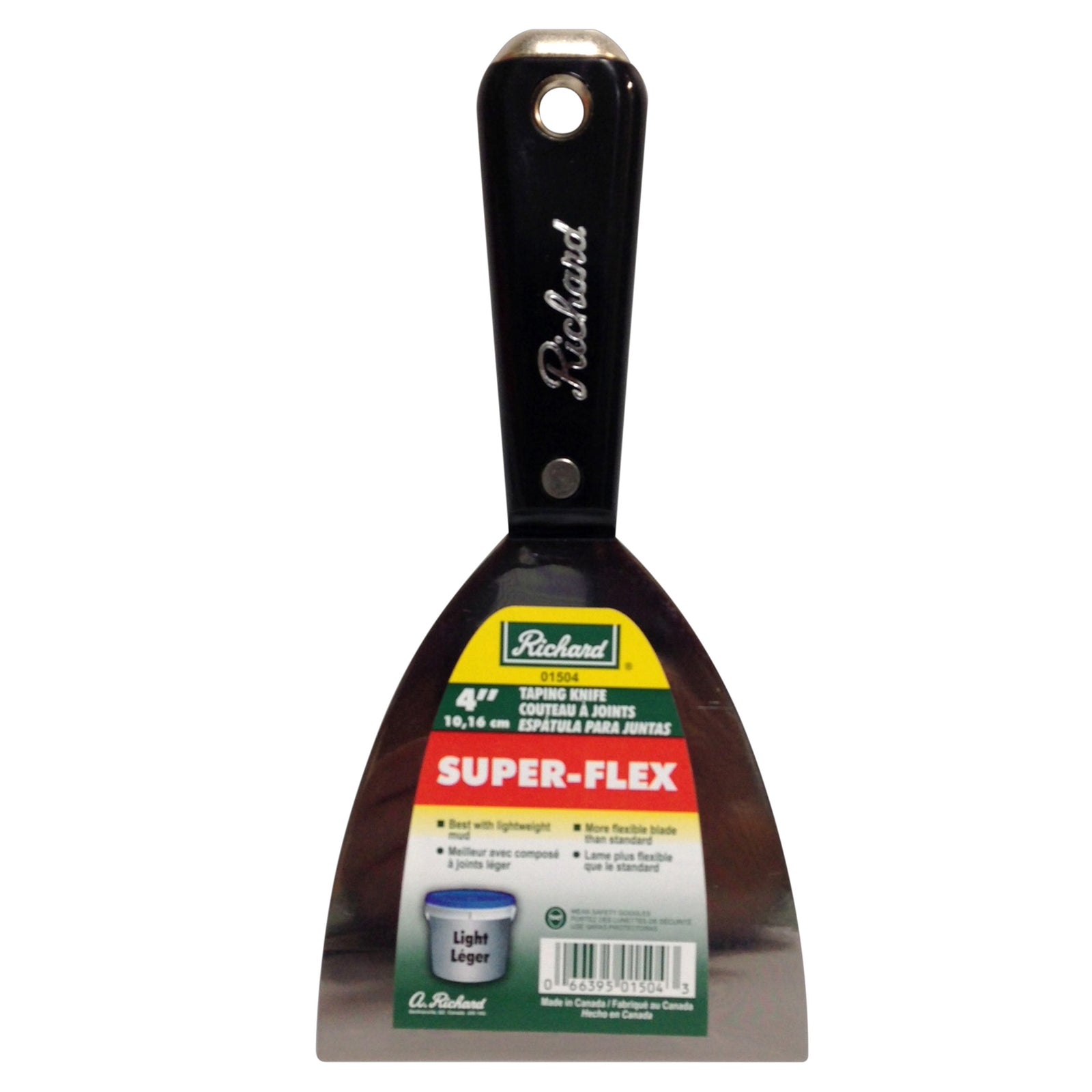 Couteau à joints avec tête en acier, lame au carbone super-flexible, 4" (10,16 cm)