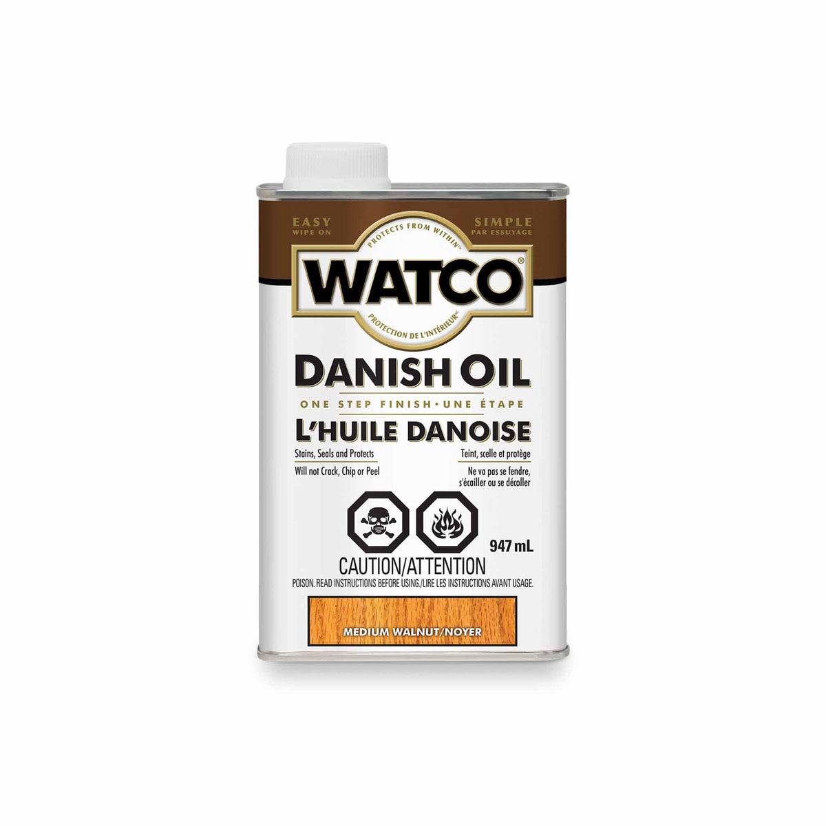 Watco huile Danoise noyer moyen, 947 ml