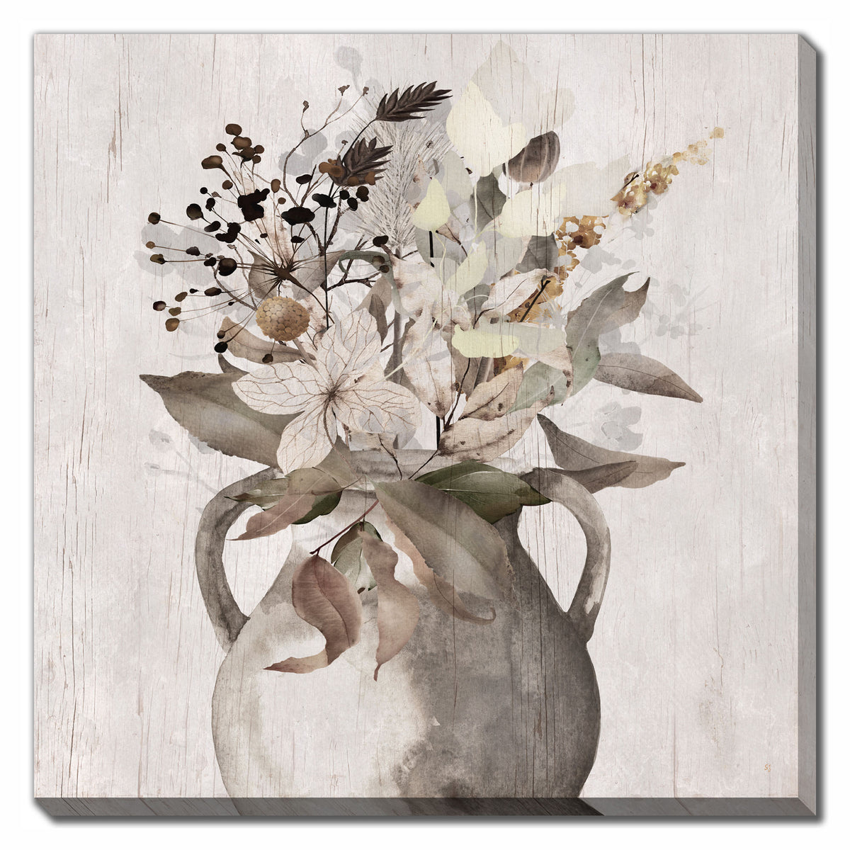 Canevas d'arrangement floral d'automne II, 24" x 24"  