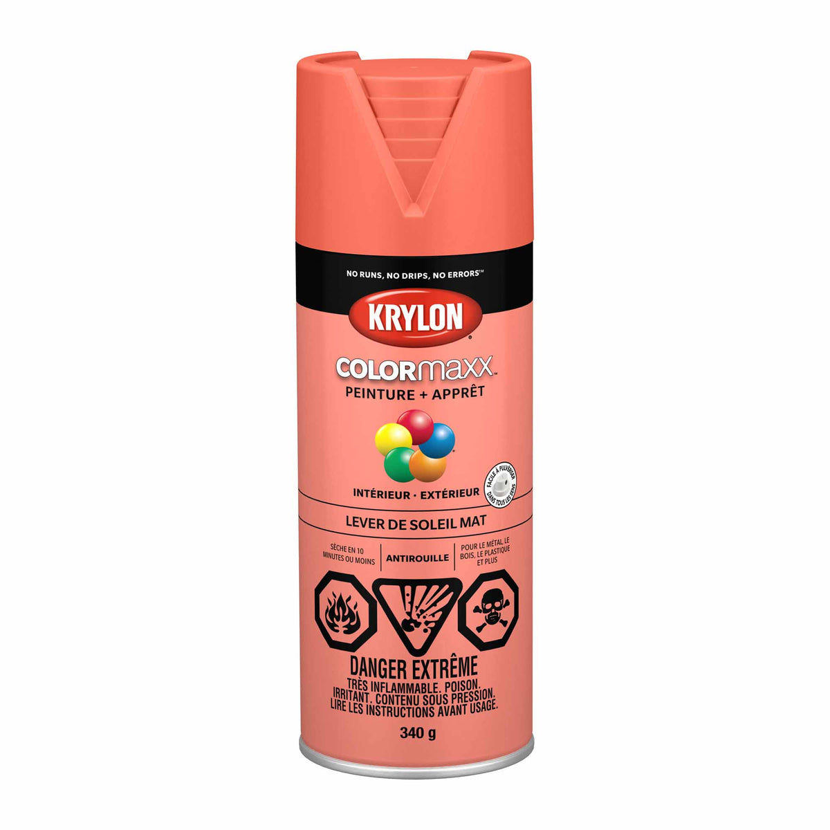 Krylon aérosol COLORMAXX peinture + apprêt lever de soleil mat, 340 g