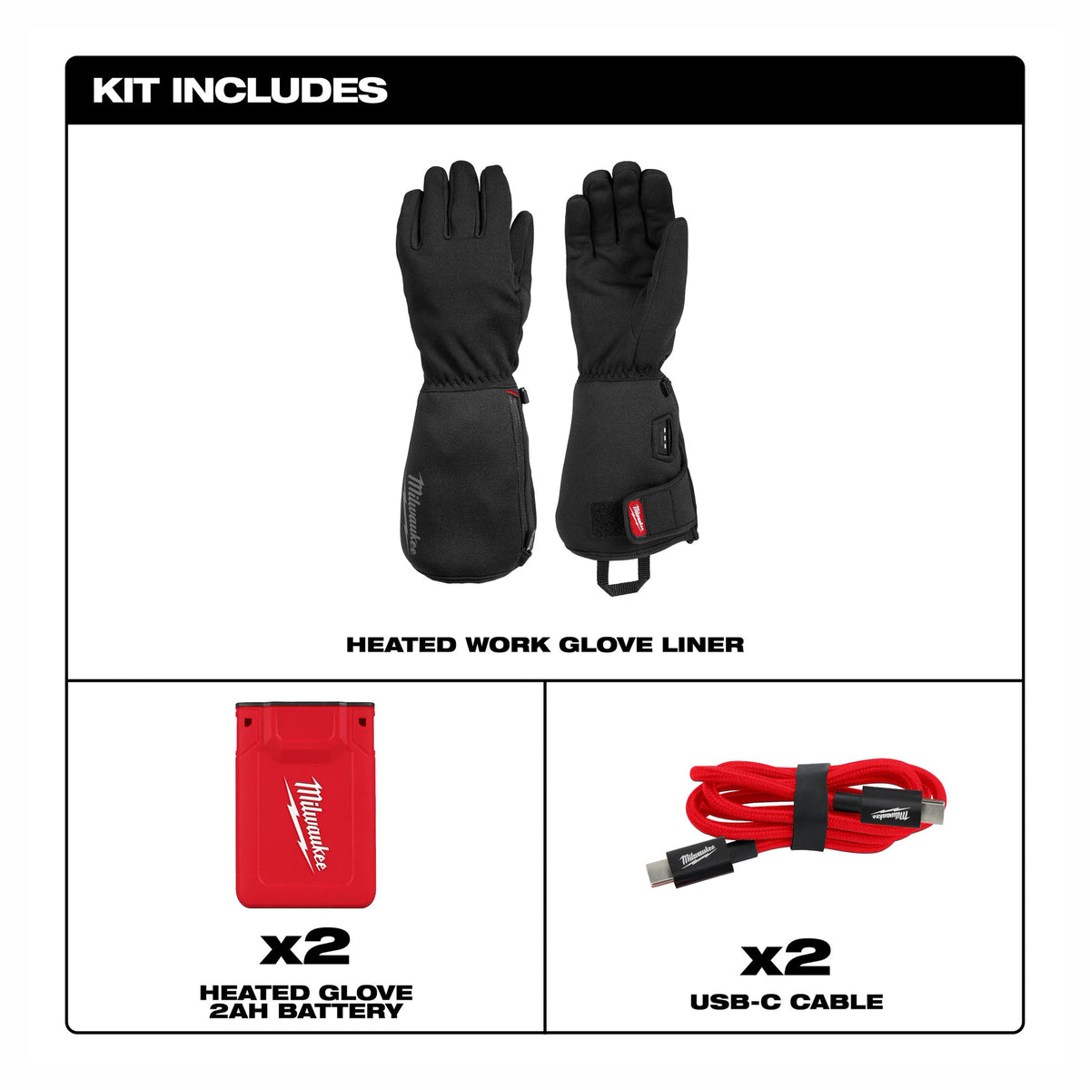 Doublures chauffantes pour gants de travail, moyen (noir)