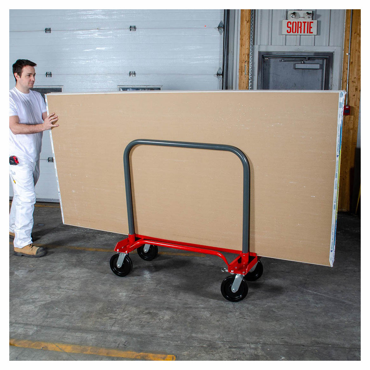 Chariot à gypse Pro Buildman avec plateau et poignée amovible, 44,25" x 22" x 47,25"