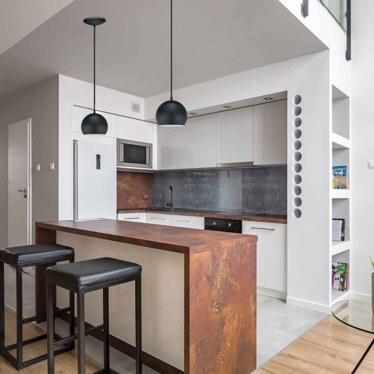 Luminaire suspendu Petto à 1 lumière, noir