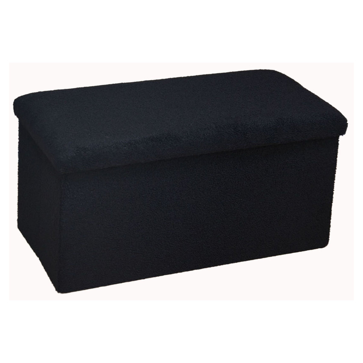 Pouf pliable avec rangement en tissu doux, 15" x 30" x 15" (noir)