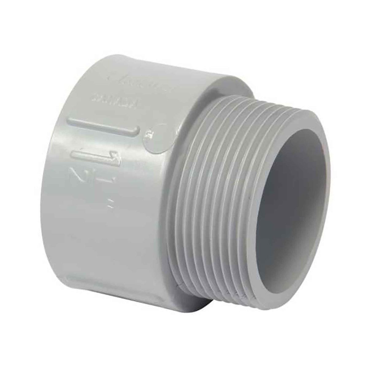 Adaptateur mâle pour conduit en PVC gris, 1-1/2&quot; 