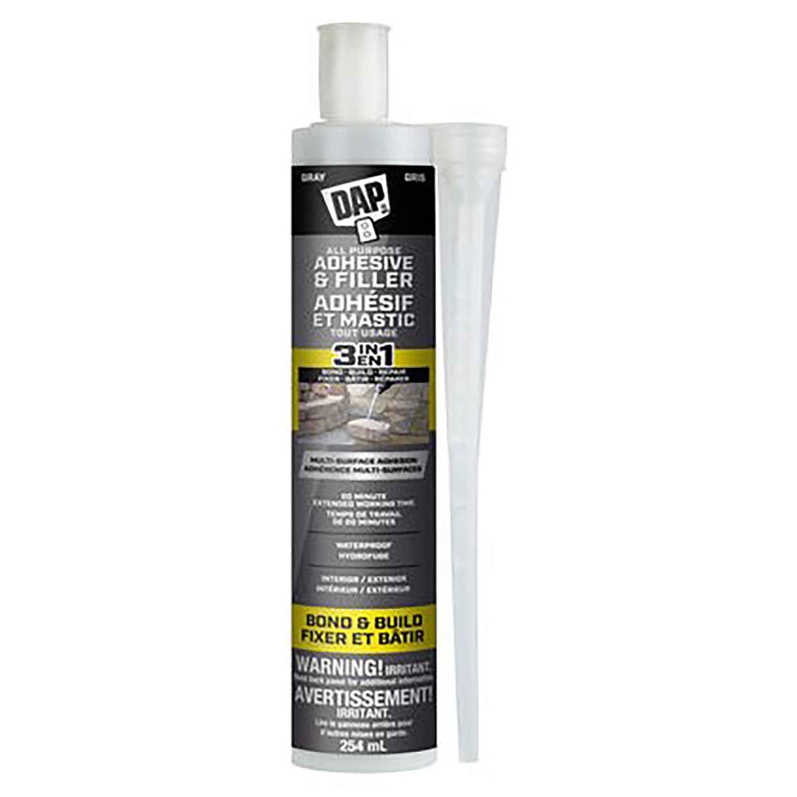 Adhésif et mastic tout usage, 254 ml (gris)