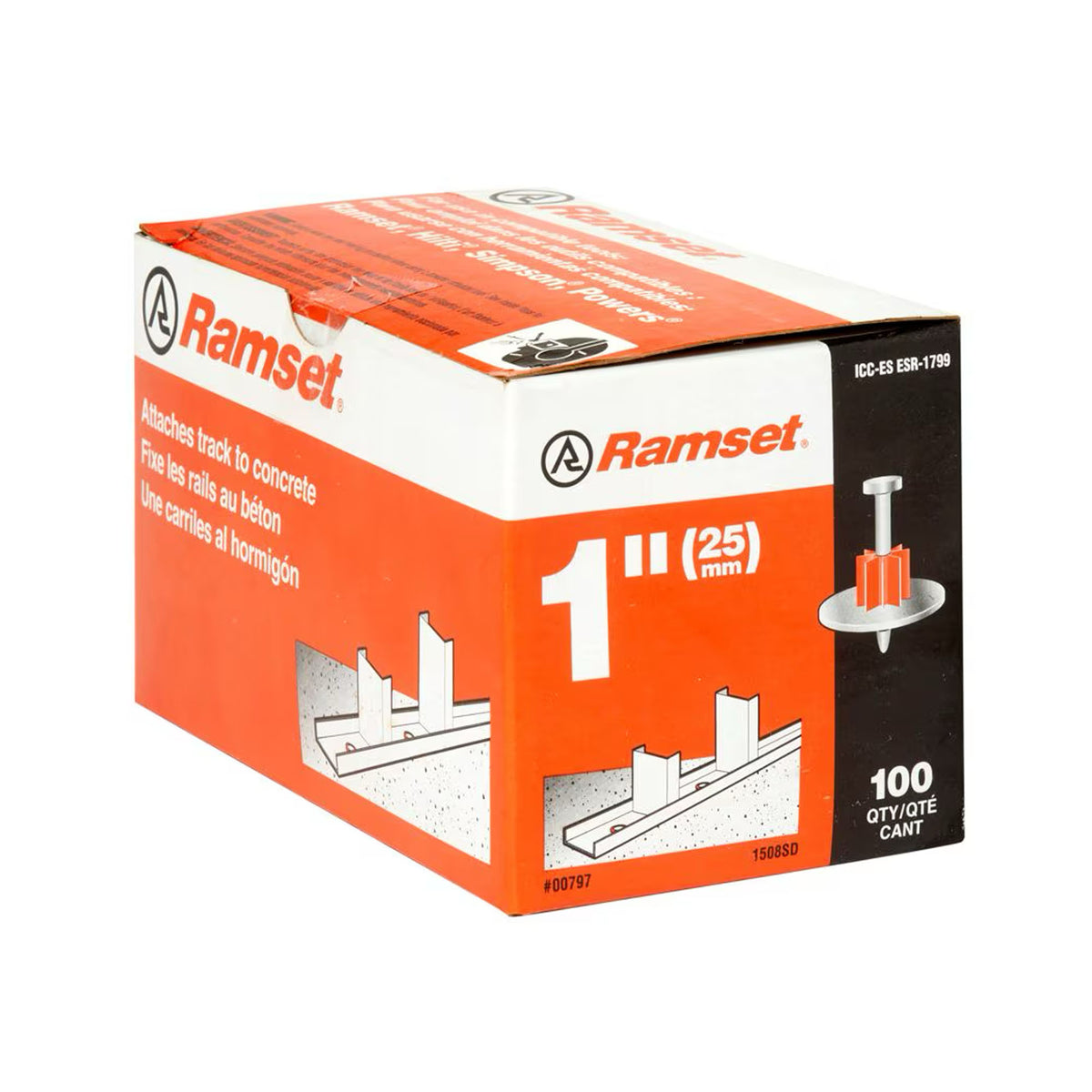 Goujon d'ancrage pour béton avec rondelle, 1" (100 unités)