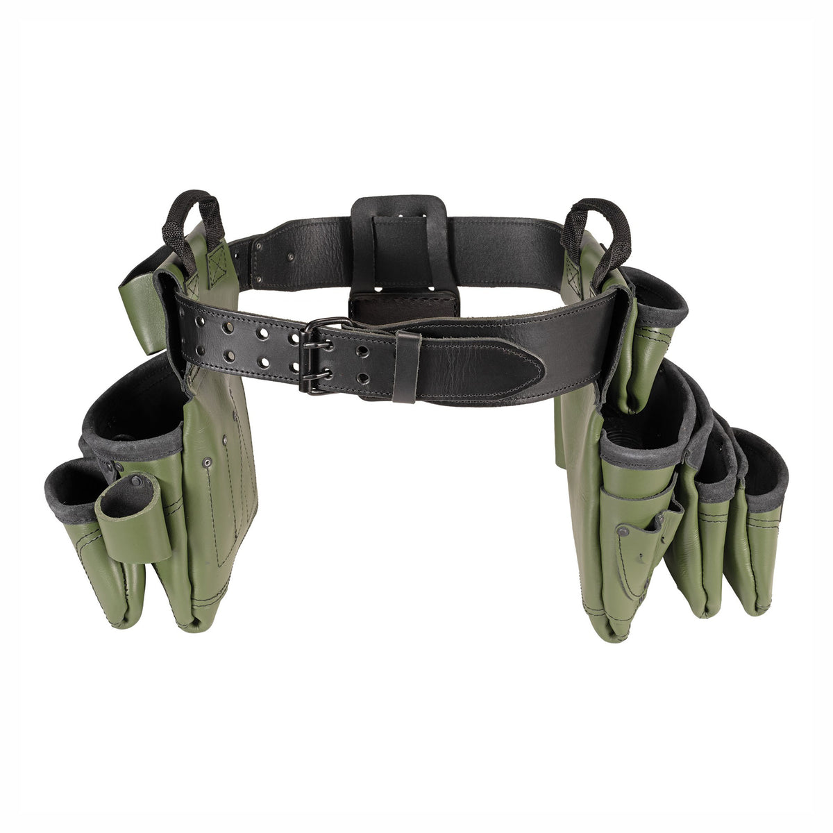 Tablier combo de 4 pièces à Édition limitée en cuir vert robuste, 18 poches