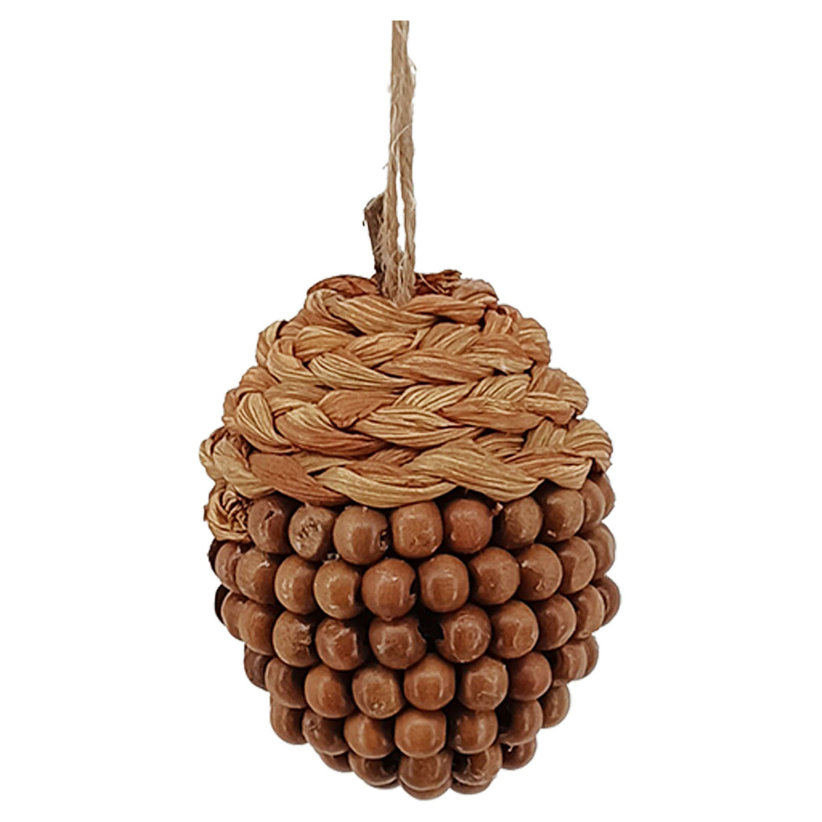 Ornement de gland en perle en bois, 4"