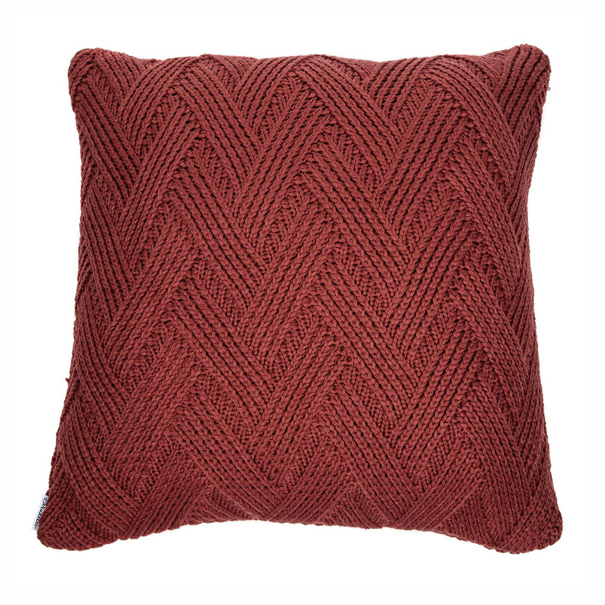 Coussin européen Zig Zag en tricot, 25" x 25" (Terracotta)