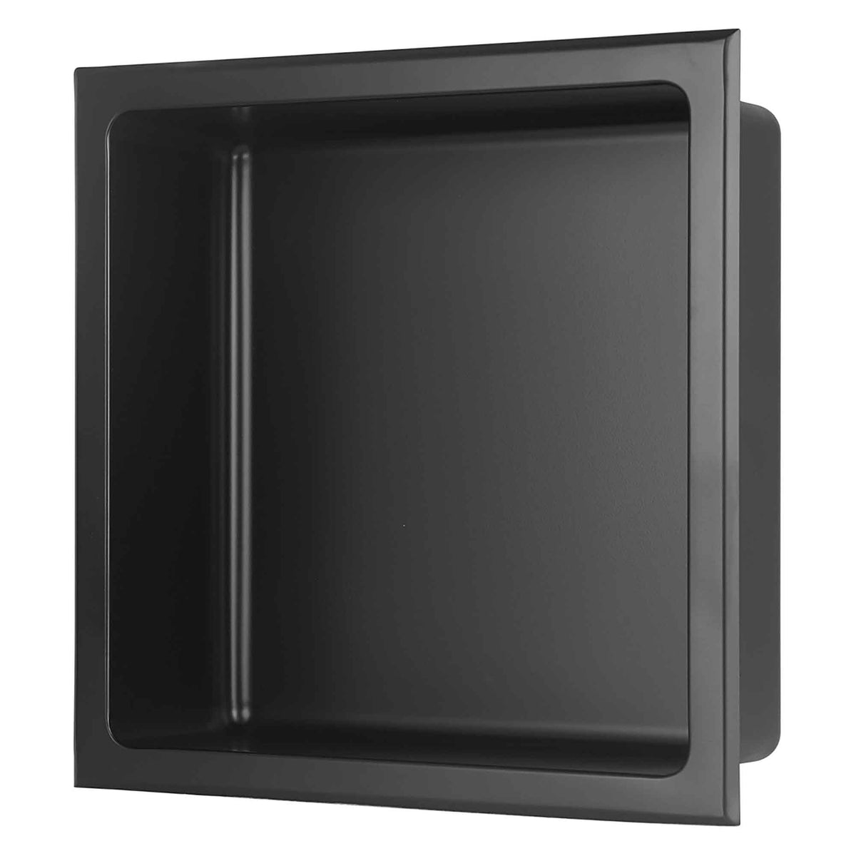 Niche de douche Layla en acier inoxydable noir mat, 12&quot; x 12&quot;