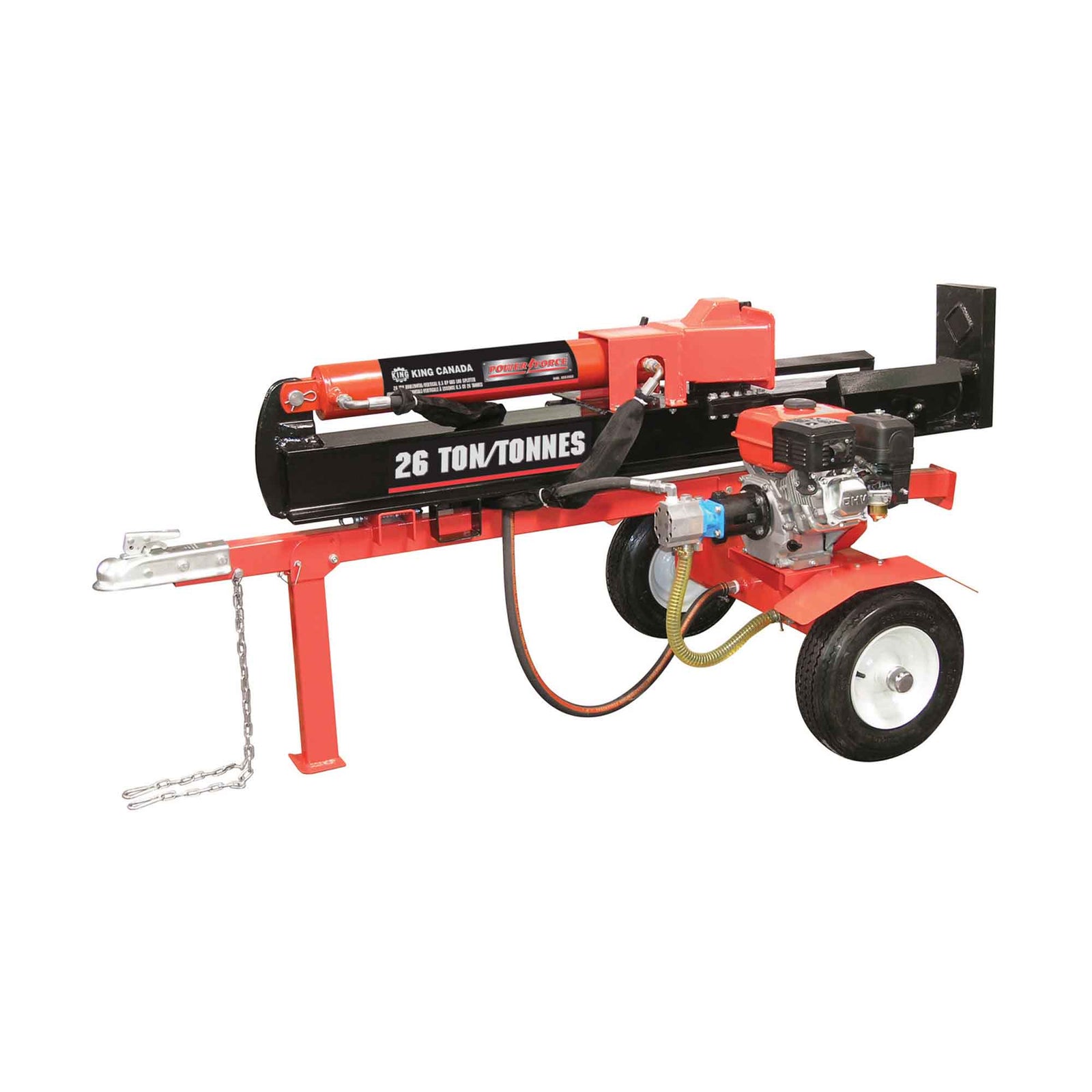 Fendeuse horizontale / verticale à essence de 6.5 CV, 26 tonnes